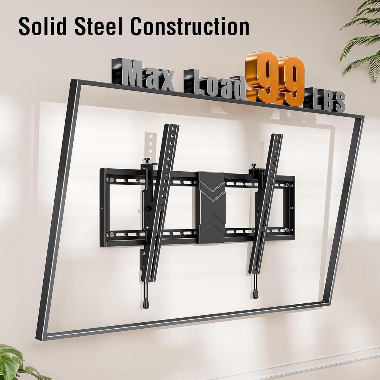 Alt view image 7 of 7 - ELIVED Tilting TV Wall Mount for Most 37"-84" TVs with Level Adjustment, Low Profile TV Mount Max 24" Wood Studs, Wall Mount Bracket Max VESA 600x400mm, 99 Lbs Loading, YD1038