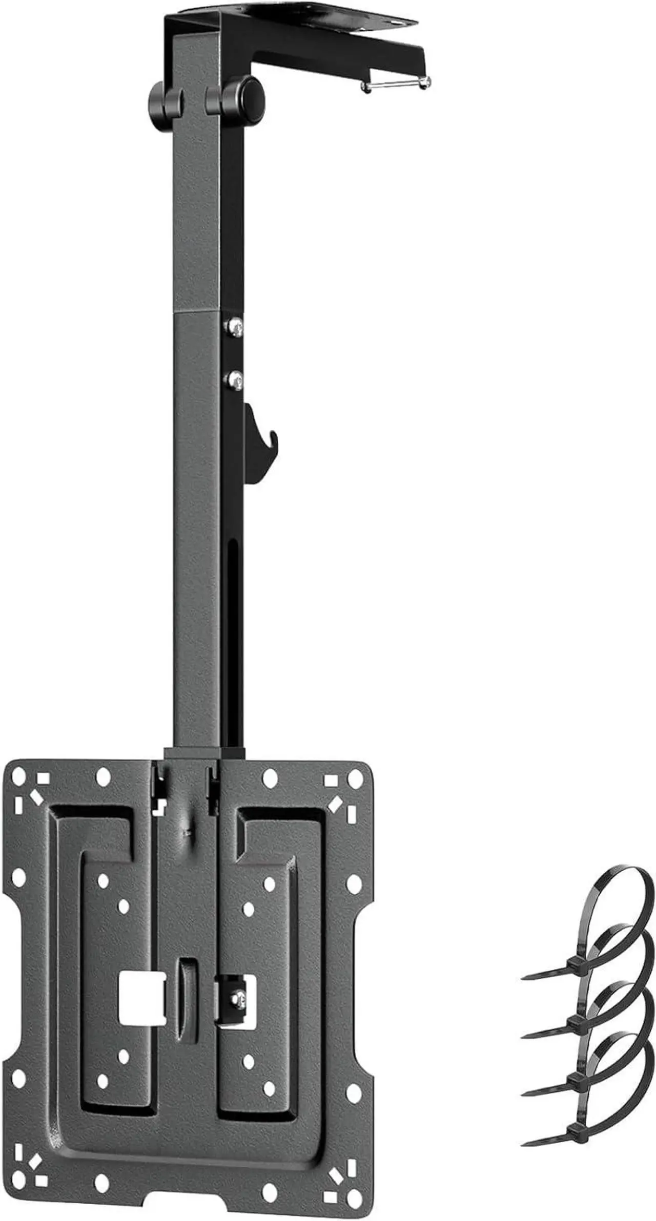Main image of Flip Down Ceiling TV-Mount for 19-50-inch - Manual Folding Height Adjustable Drop Down TV Mount for Flat and Pitched Roof, Swivel, Max Load 44 lbs, Max VESA 200x200 mm, Black