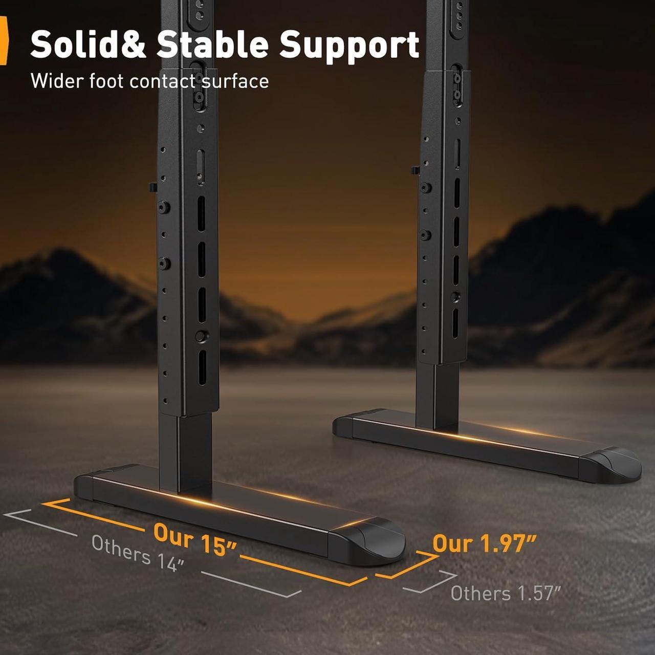 Alt view image 2 of 7 - Perlegear TV Stand Steel TV Legs for Most 3782 Inch Flat or Curved TVs up to 110 lbs, Height Adjustable TV Feet Suitable for Soundbar, Universal Tabletop TV Stand Base Max VESA 800 x 500mm, PGTVS20