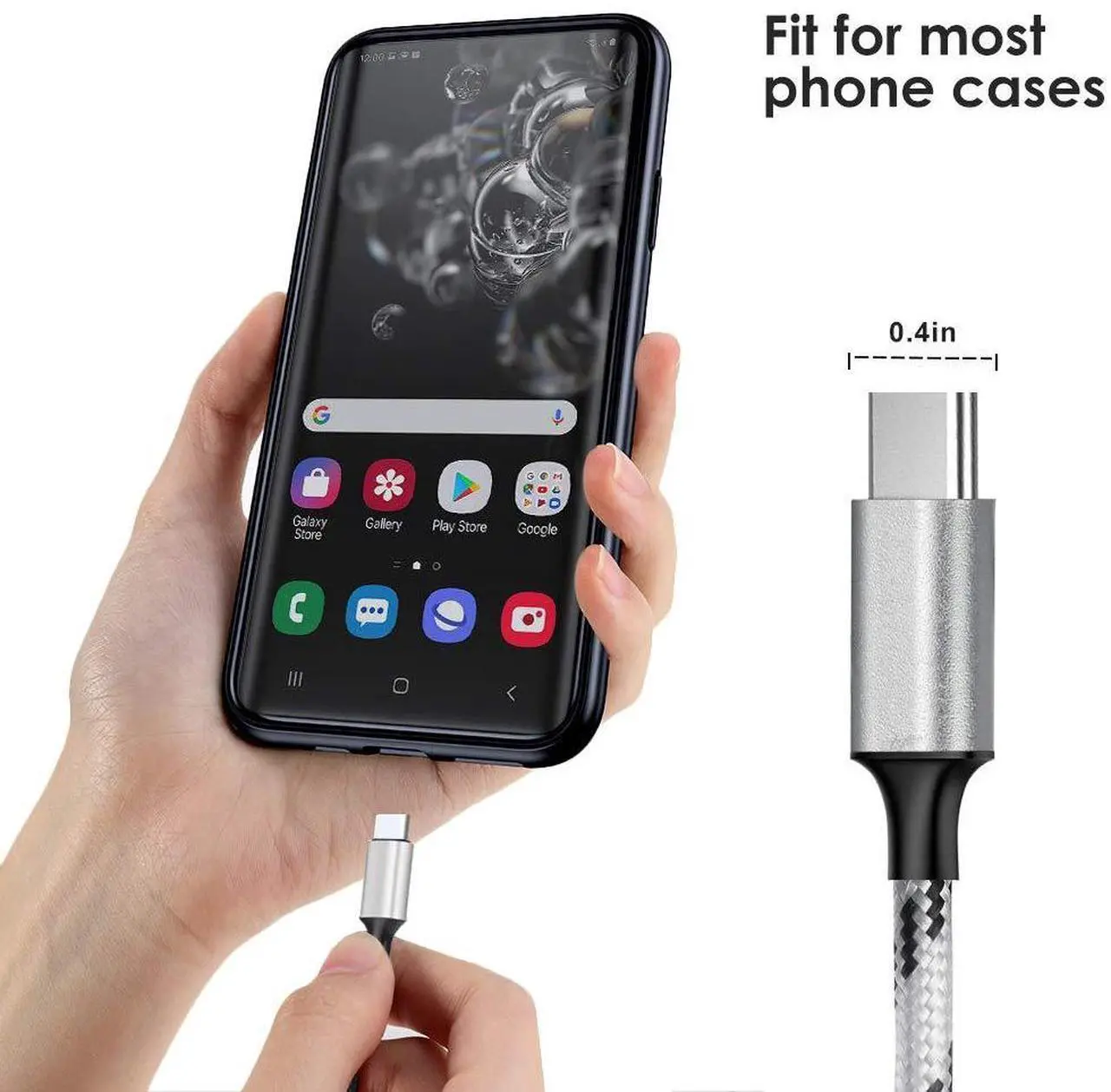 Alt view image 4 of 7 - Multi Charging Cable, 10ft 2Pack Multi Phone Charger Cable Braided Universal 3 in 1 Charging Cord Extra Long Multiple USB Cable with USB C, Micro USB Port Connectors for Cell Phones and More