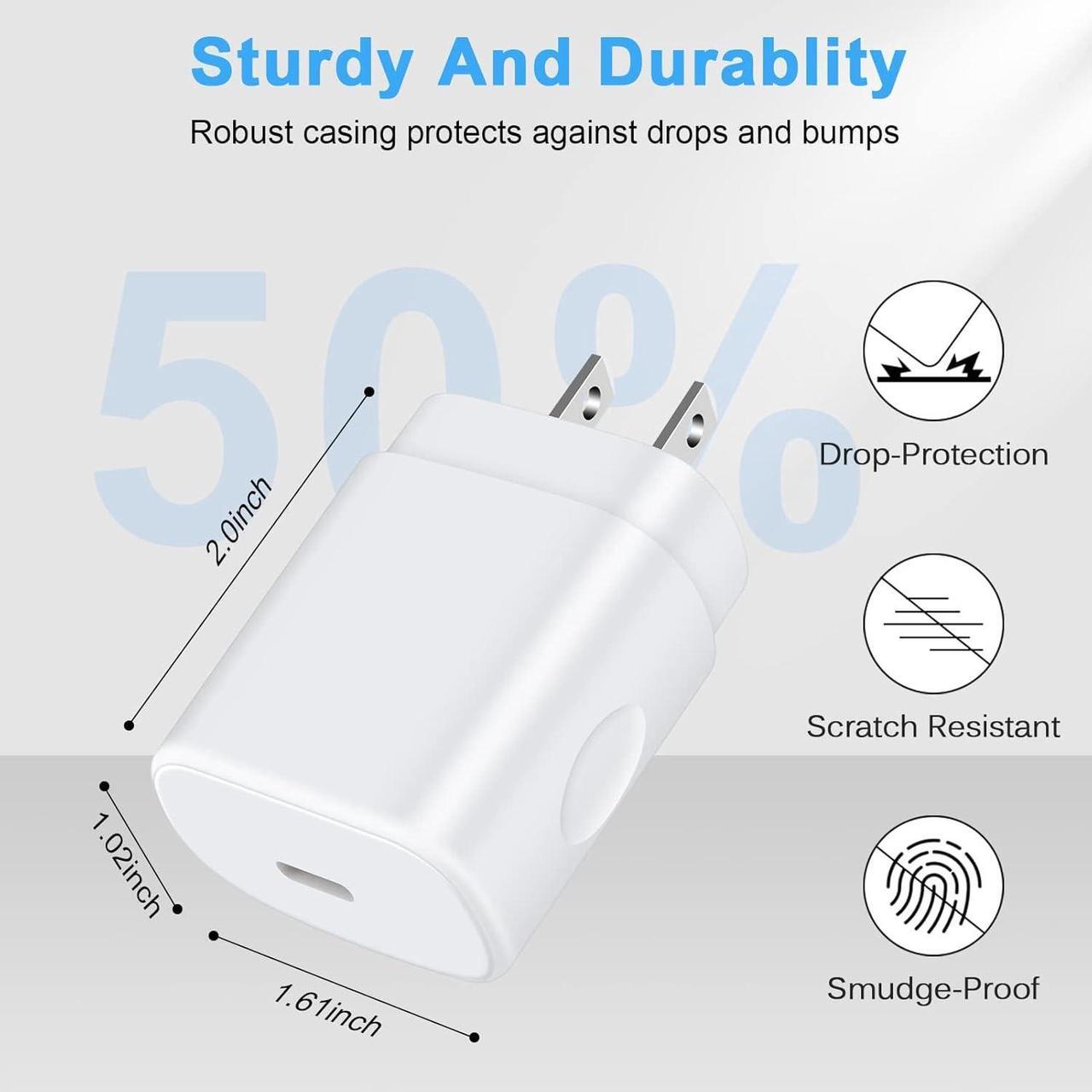 Alt view image 3 of 6 - 25W Super Fast Charger Block for Samsung Galaxy A16 5G/S25 Ultra/A26/A36/A35/A15/A54/S24 FE/A14/A23/S23/A53/A13/A03s/S22/Z Flip6/Fold6,Pixel 9Pro/8a/7,Moto,6FT Type C Android Phone Fast Charging Cable
