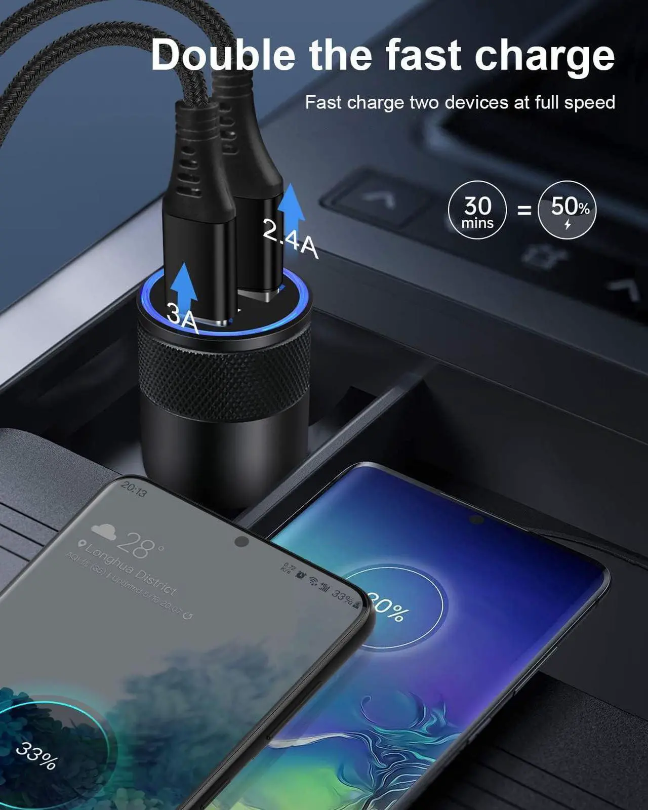 Alt view image 6 of 7 - Fast C Type Charger for Samsung Galaxy A15 5G A14 S24 S23 A25 S22+ S21 Ultra 5G S20 S10 Note 20 A35 5G Google Pixel 8 9 Pro 7, 20W PD Wall Plug+30W Car Adapter+60W C to USB-C Cables-6Ft iPhone 15 Pro