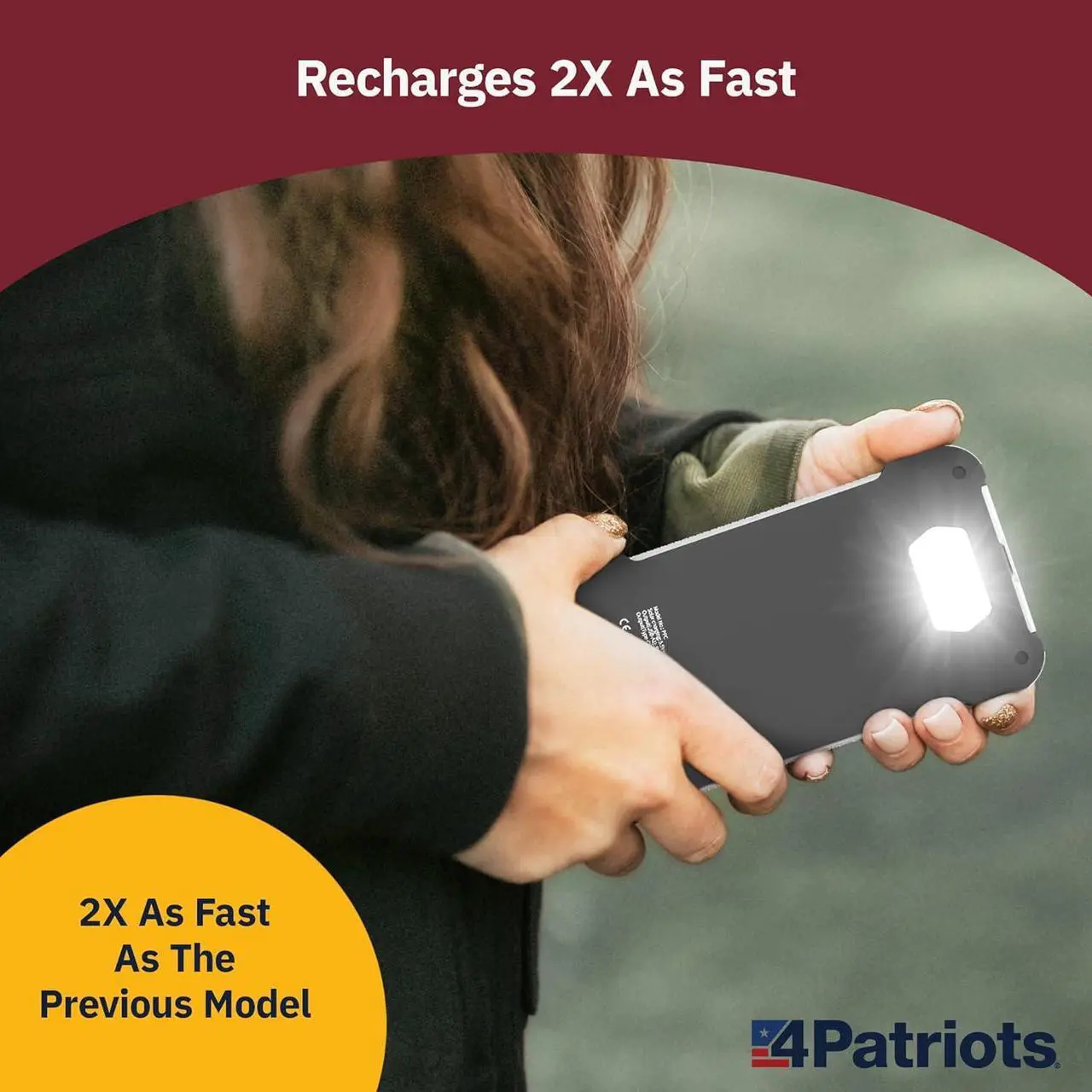 Alt view image 5 of 7 - 4Patriots Patriot Power Cell CX: Emergency Solar Power Bank with USB-C Fast-Charging Port