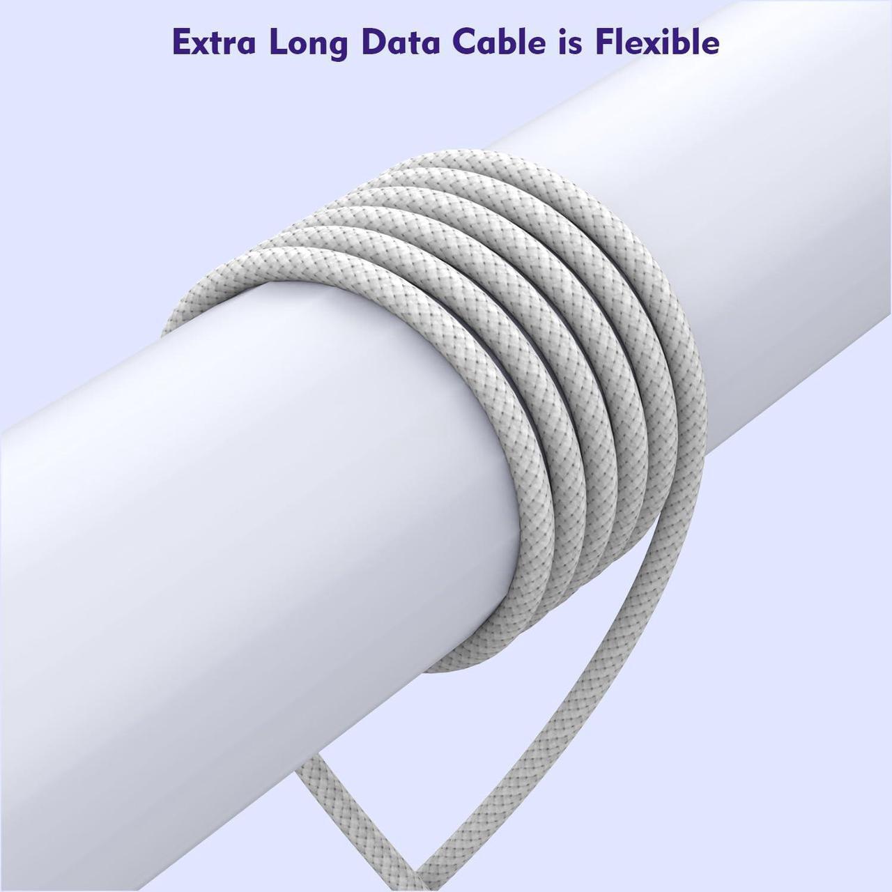 Alt view image 4 of 7 - [3 Pack]Long 10FT iPhone 16 15 Charger 20W Fast Wall Charger Block,10Foot USB C to C Braided Woven Cable Fast Charging for iPhone 16/16 Pro/16 Pro Max/16 Plus/iPhone 15/15 Pro/15 Pro Max/iPad 12.9 Pro