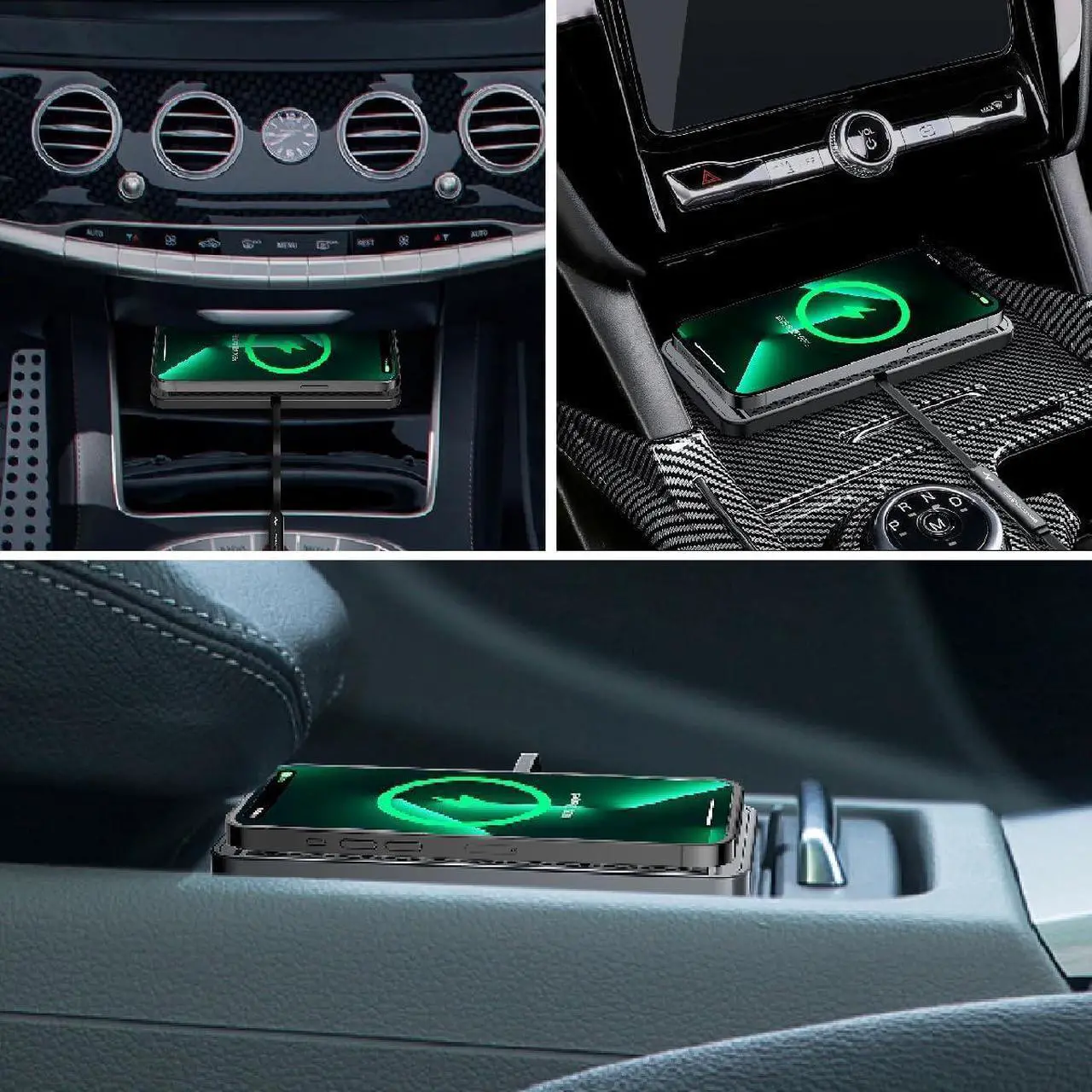 Alt view image 4 of 6 - Wireless car Charger Charging pad 15w Non Slip FastCharger for car Wireless Phone Charger for Android for iPhone 11/12/13/14/15/16 Pro Max Xs,Samsung Galaxy S20, S10+ Note 9LG