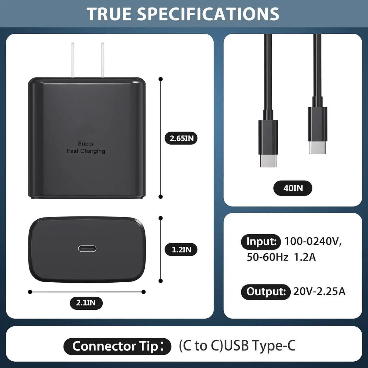 Alt view image 3 of 7 - 2Pack 45W Charger for Samsung Super Fast Charger Type C, USB C Super Fast Charging for Samsung Galaxy S23 Ultra/S23/S23+/S22/S22 Ultra/S22+/Note 20/S20/S21, Galaxy Tab S7/S7 Galaxy A, PPS Charger