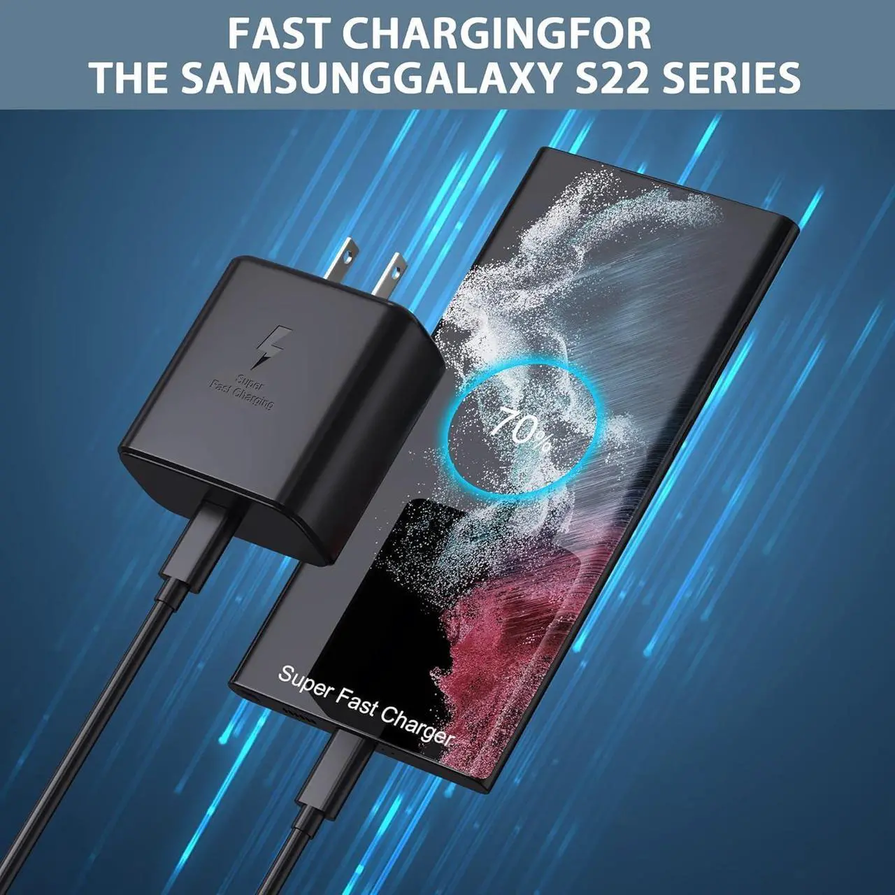 Alt view image 6 of 7 - 2Pack 45W Charger for Samsung Super Fast Charger Type C, USB C Super Fast Charging for Samsung Galaxy S23 Ultra/S23/S23+/S22/S22 Ultra/S22+/Note 20/S20/S21, Galaxy Tab S7/S7 Galaxy A, PPS Charger