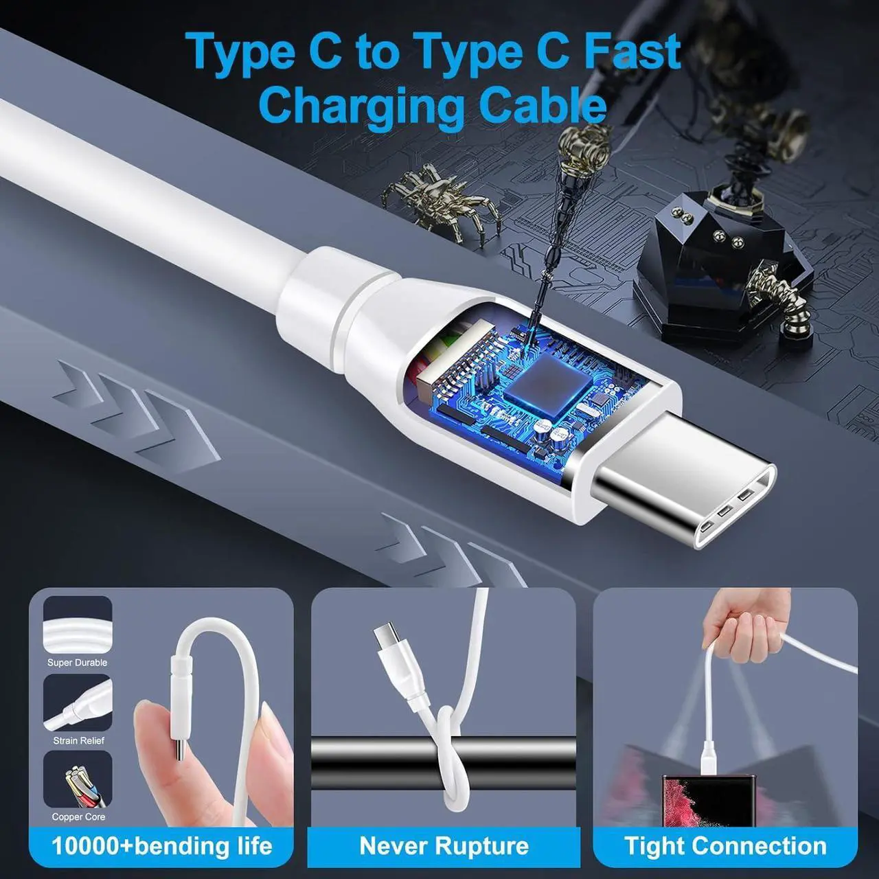 Alt view image 7 of 7 - Type C Samsung Fast Charger for Samsung Galaxy S25/S24/A25/A35/A15/A14/A54/A53, 20W USB C iPhone 16 Charger Fast Charging for iPhone 16 Pro Max/16 Plus/15,PD Wall Charger+6ft iPhone C Charger Cable