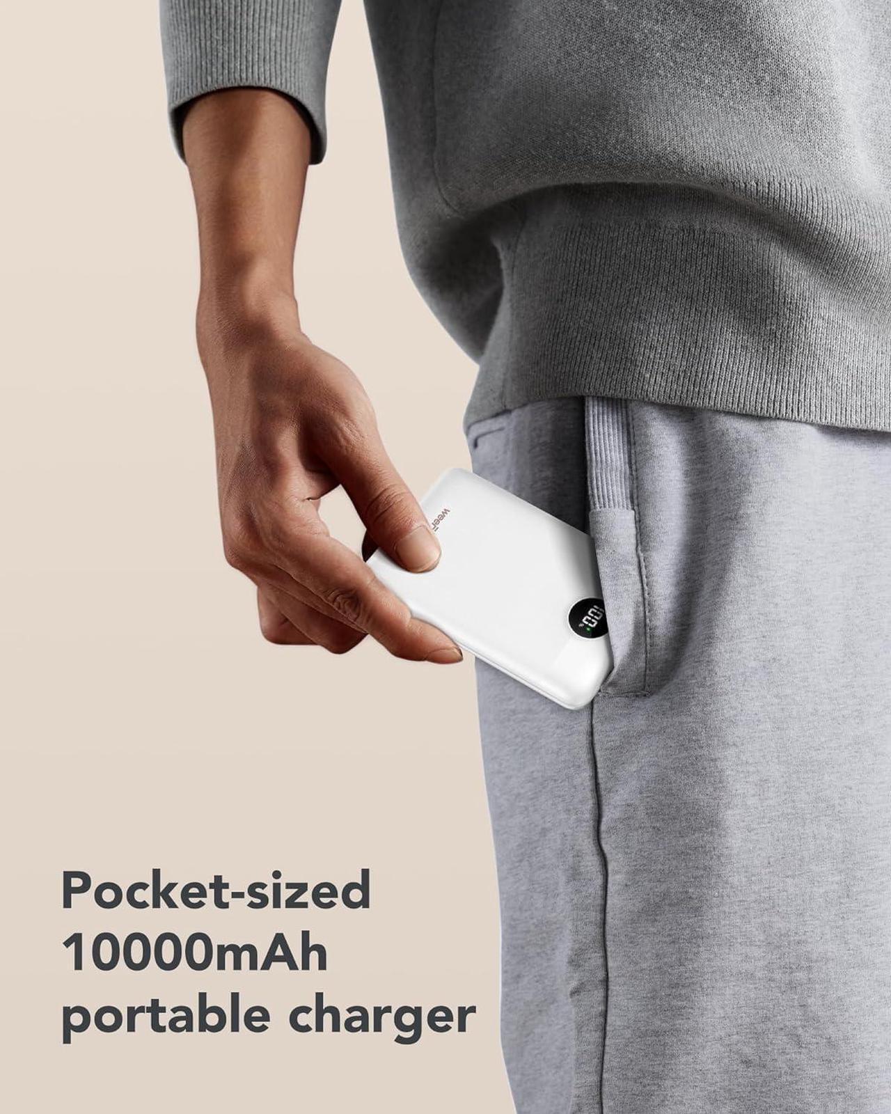 Alt view image 2 of 7 - Mini Portable Charger with Built-in Cables 22.5W Fast Charging Power Bank USB-C Small Battery Pack 10000mAh Travel Essential Slim Battery for iPhone, Samsung, Android, and More