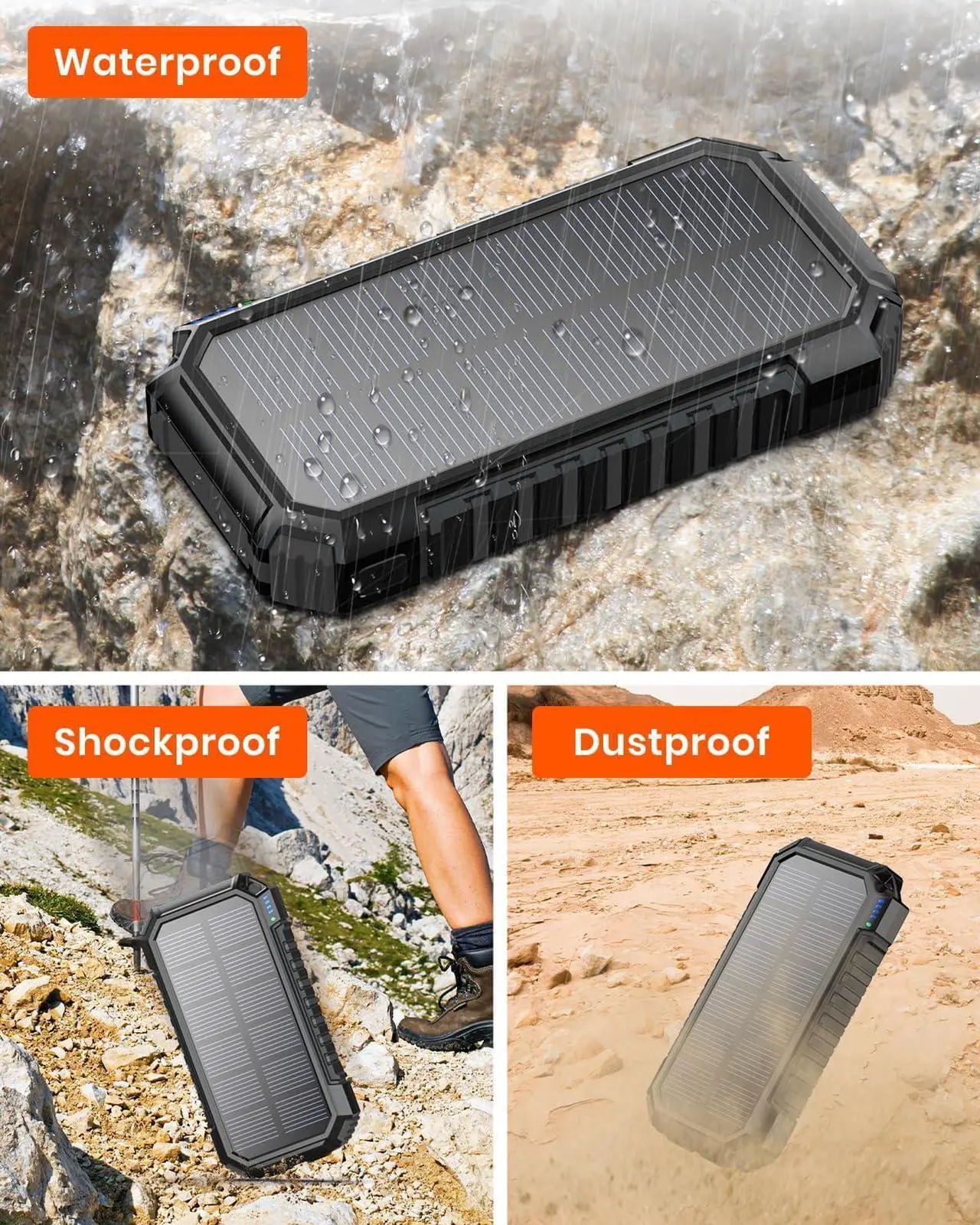 Alt view image 5 of 6 - Solar Charger Power Bank - 26800mAh Wireless Portable Charger with USB C  PD QC3.0 Fast Charging Battery Bank - External Battery Pack with 4 Outputs for Phone Tablet 2 Flashlight for Camping