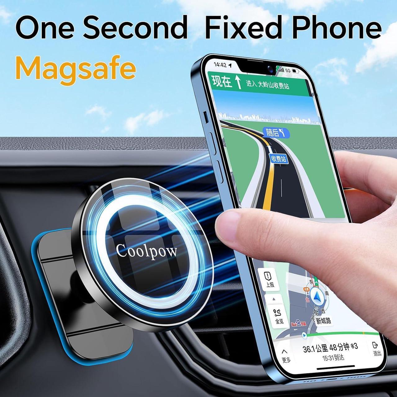 Alt view image 3 of 7 - for iPhone MagSafe Car Mount DashboardStronger Magnets Magnetic Phone Holder for Car DashHands Free  Magsafe car Holder for Car Fit iPhone 15 14 13 12 Pro Max Plus Mini Mag Safe Case &Cell Phone