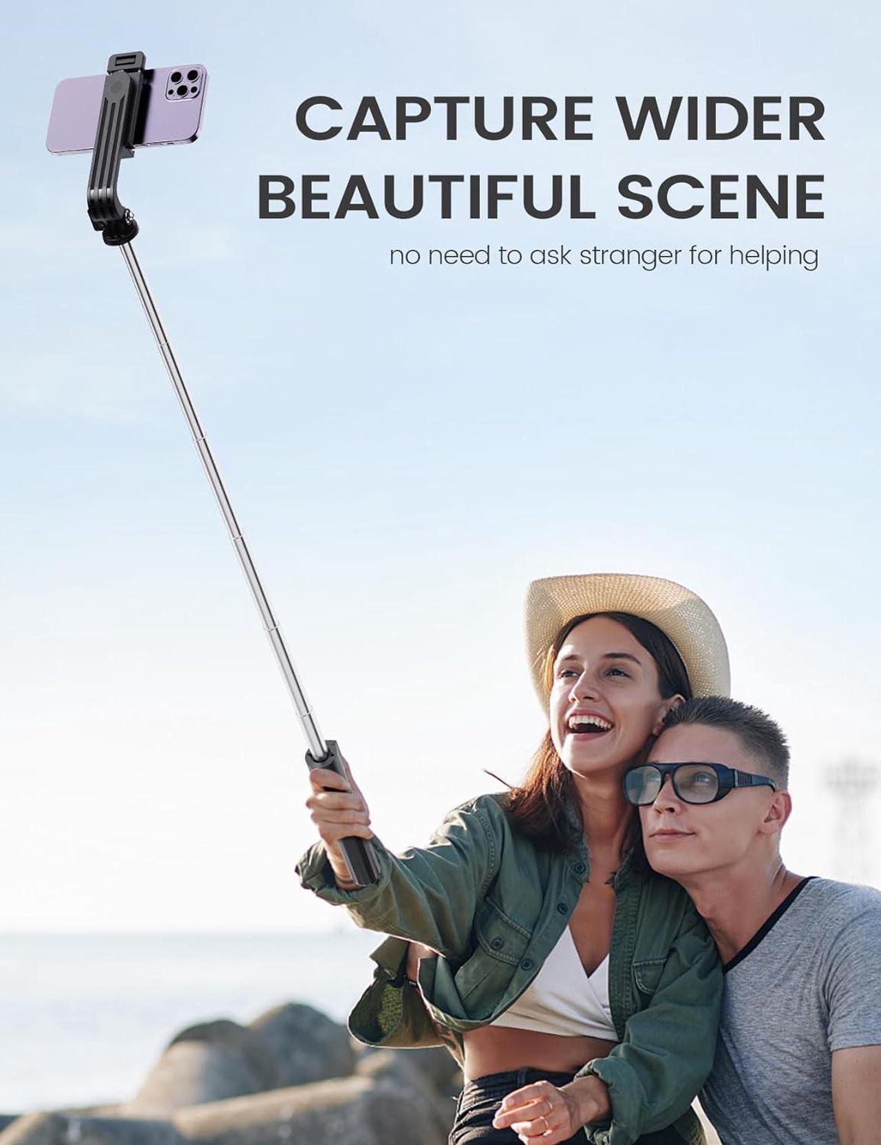 Alt view image 5 of 7 - Selfie Stick Tripod with Remote, Extendable 360° Rotatable Selfie Stick, 41.7" Phone Tripod Stand for Cell Phone Filming Compatible with iPhone Samsung Android Smartphone Gopro