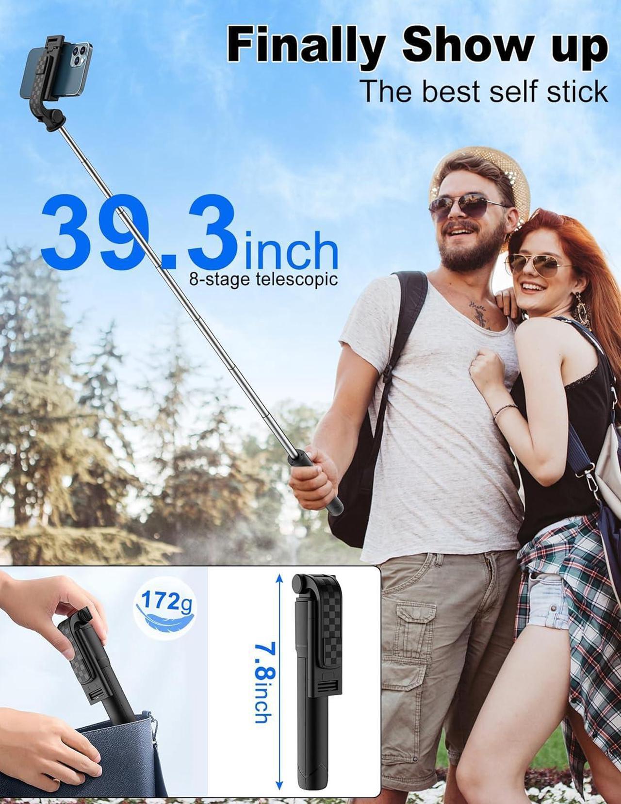 Alt view image 2 of 6 - Selfie Stick Tripod with Remote, Phone Tripod with Extendable Phone Holder, Portable Selfie StickTripod for iPhone Android TikTok YouTube Vlog