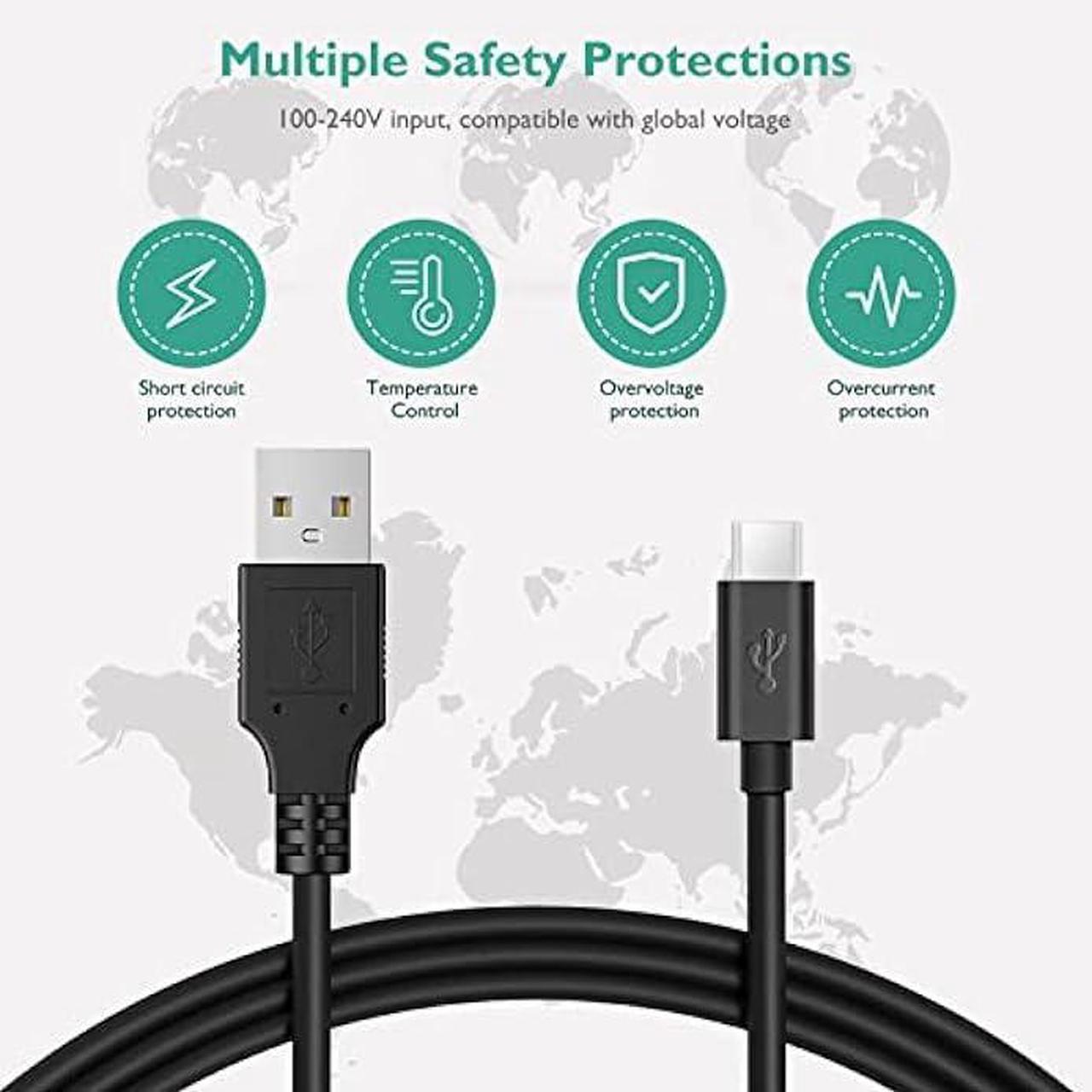 Alt view image 2 of 7 - Universal 5V 2A Type C Charger - USB C Charging Cable for Beats Flex Headphones, JBL Wireless Bluetooth Earbuds and Other Type-C Supported Device Power Supply Adapter