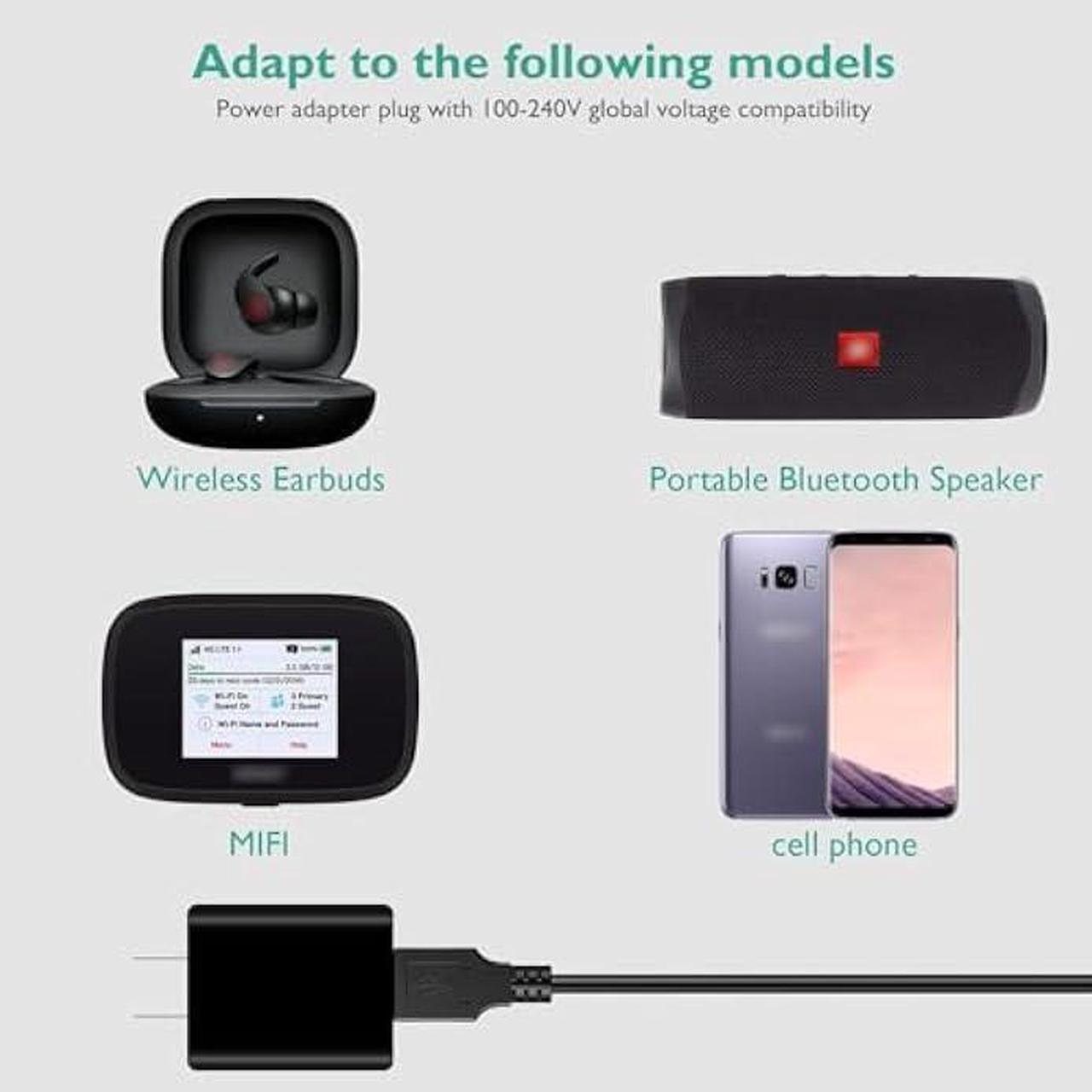 Alt view image 3 of 7 - Universal 5V 2A Type C Charger - USB C Charging Cable for Beats Flex Headphones, JBL Wireless Bluetooth Earbuds and Other Type-C Supported Device Power Supply Adapter