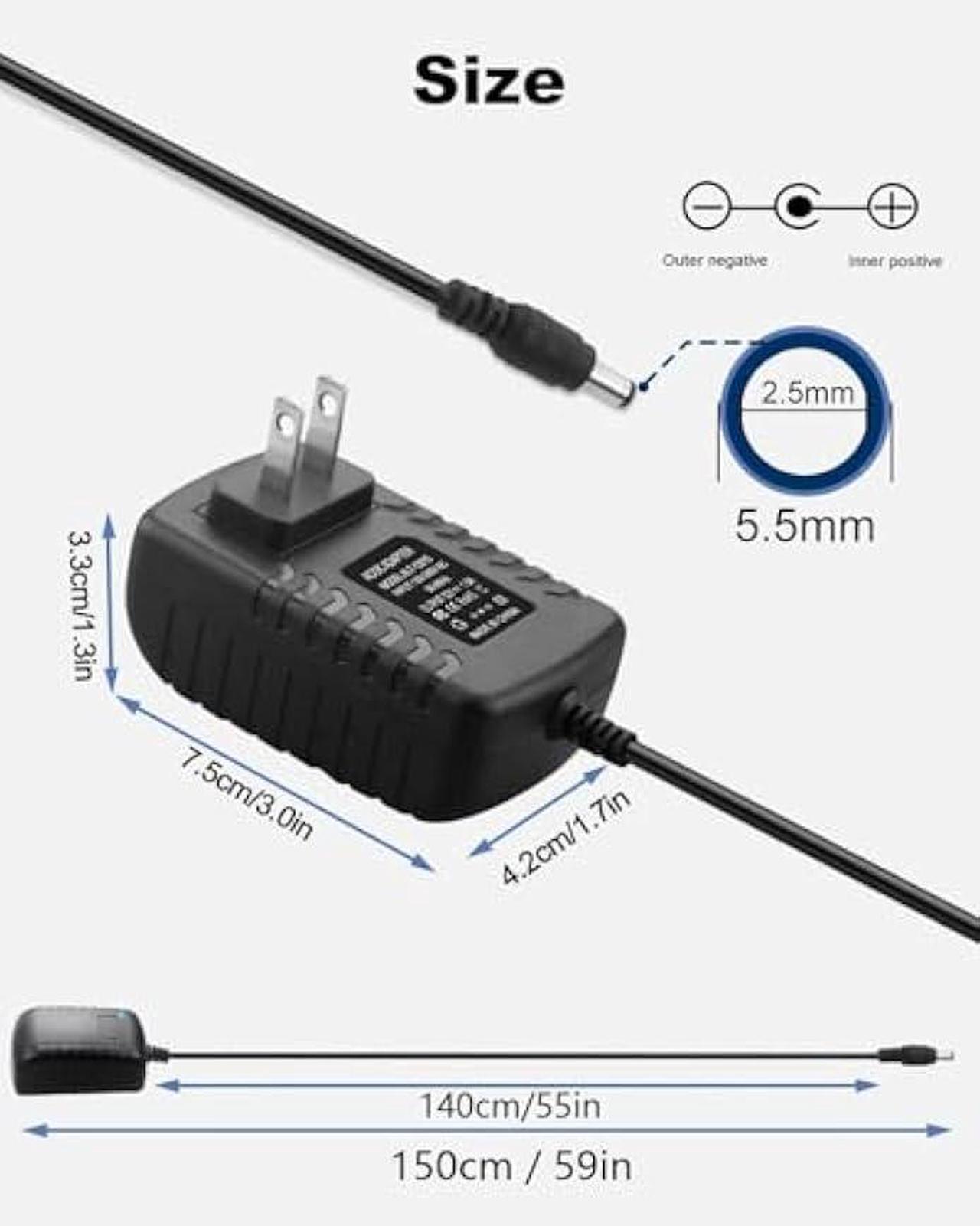 Alt view image 2 of 7 - DC 12 Volt 1.5 Amp Switching Power Supply, 100-240V 50-60Hz AC to DC 12V 1.5A 18W Power Supply Adapter with 5.5mm x 2.5mm Barrel, and 10 More Sizes of Tips