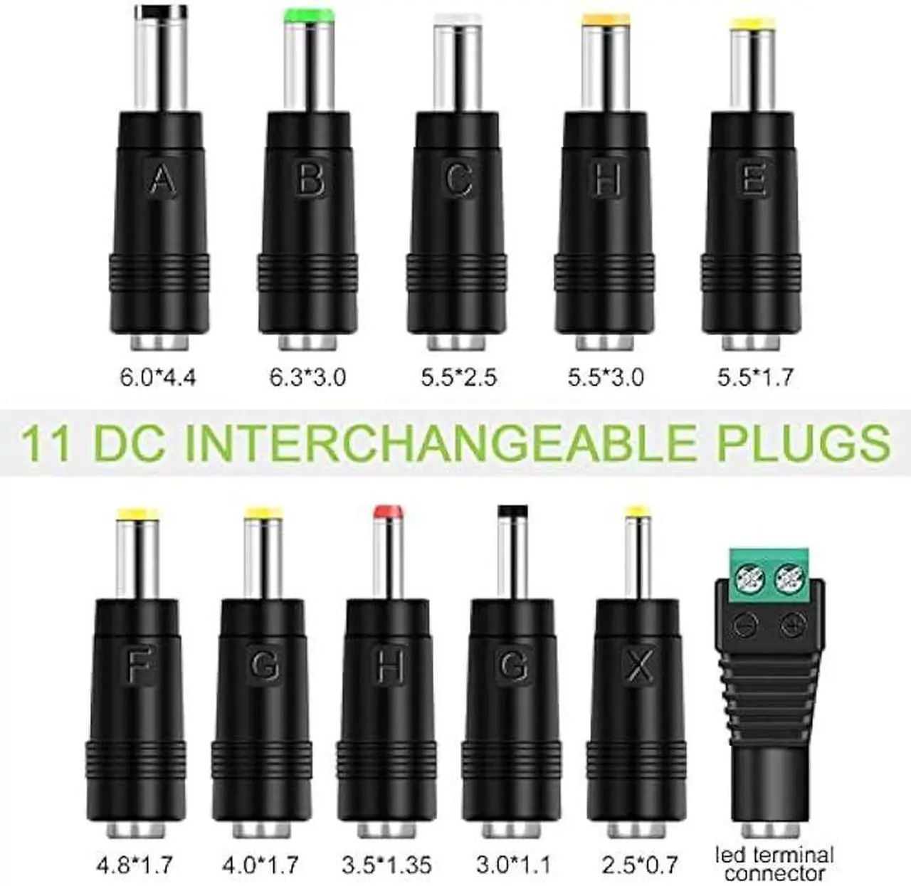 Alt view image 2 of 4 - 12V 1A Power Supply AC Adapter Charger [12 Volts 1 Amps Regulated Switching Power] with 11 Interchangeable DC Plug for 200mA 300mA 350mA 400mA 500mA 600mA 700mA 800mA 850mA 900mA 1000mA Equipment
