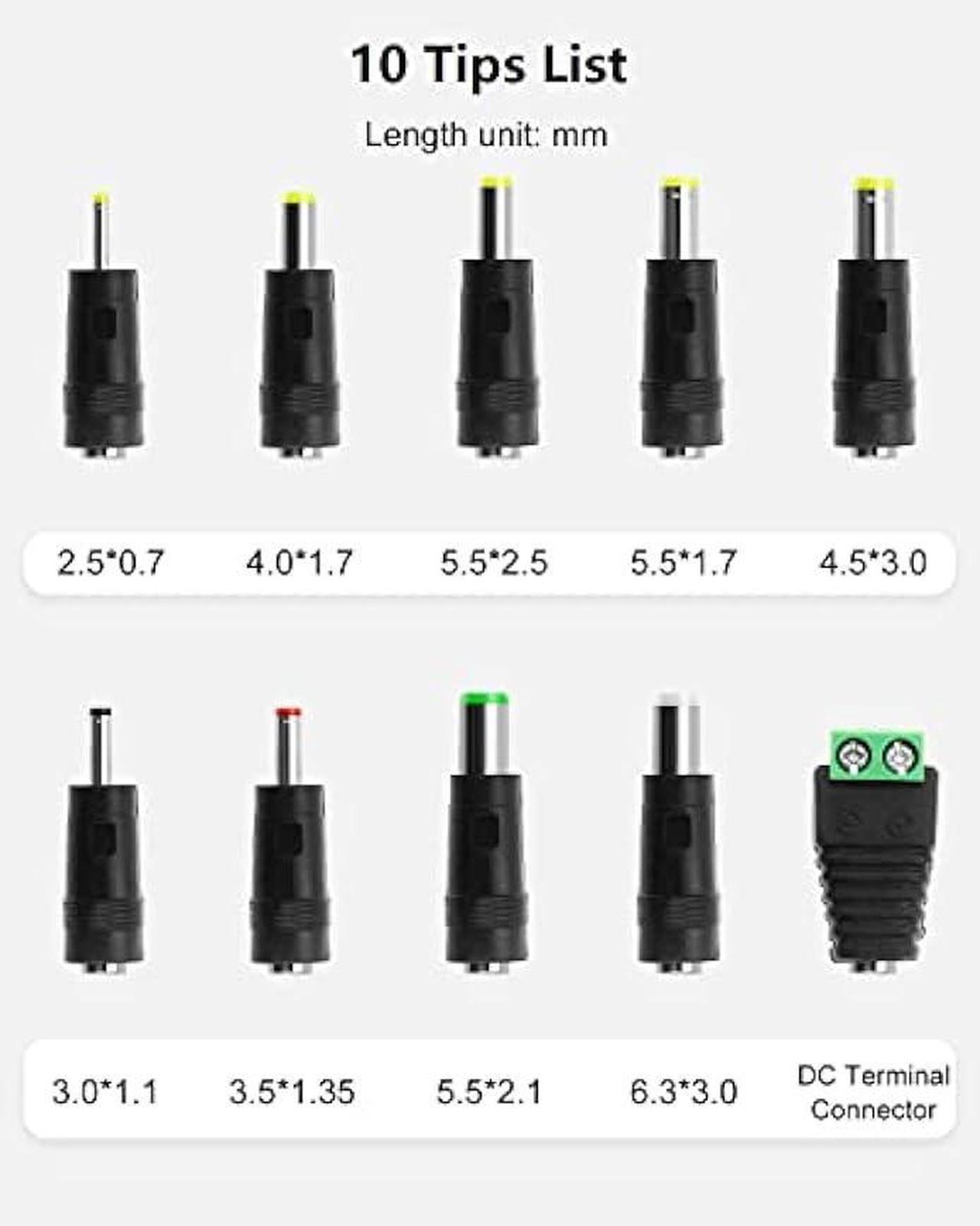 Alt view image 3 of 7 - DC 12 Volt 1.5 Amp Switching Power Supply, 100-240V 50-60Hz AC to DC 12V 1.5A 18W Power Supply Adapter with 5.5mm x 2.5mm Barrel, and 10 More Sizes of Tips