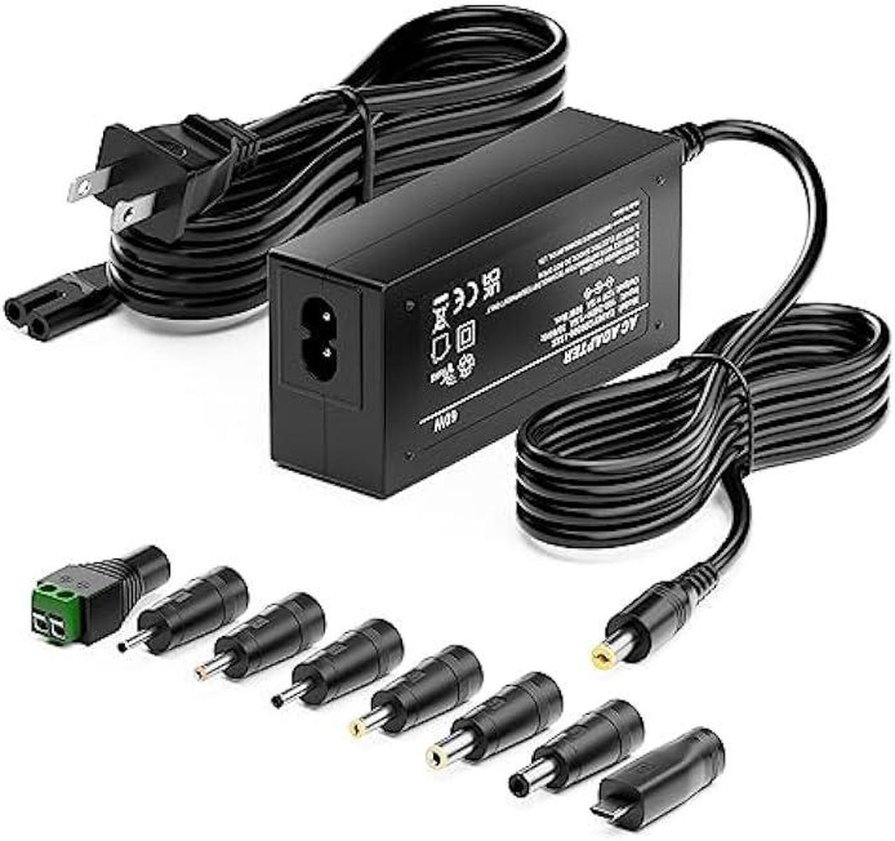Main image of 12V 5Amp Power Supply Adapter, AC 100-240V to DC 12Vdc 5A 3.5A 3A 2A 1A Replacement Power Cord Converter for LED Strip Light DVD Player CCTV Security Camera Sceptre Onn HP Dell AOC Monitor