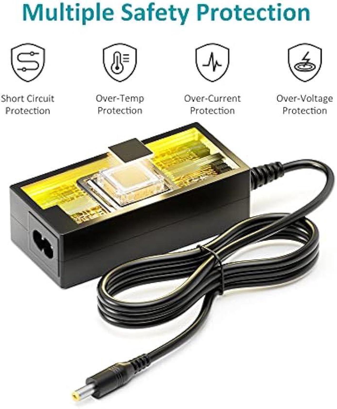 Alt view image 3 of 7 - 12V 5Amp Power Supply Adapter, AC 100-240V to DC 12Vdc 5A 3.5A 3A 2A 1A Replacement Power Cord Converter for LED Strip Light DVD Player CCTV Security Camera Sceptre Onn HP Dell AOC Monitor