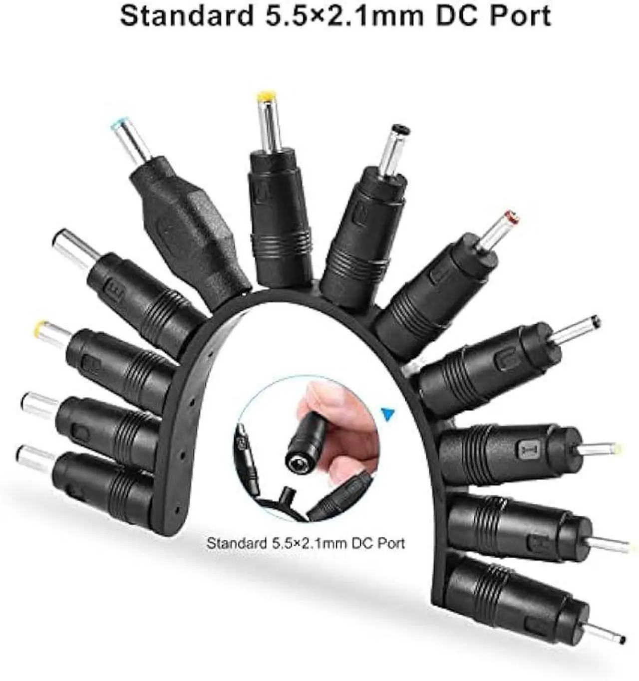 Alt view image 3 of 5 - Aceyoon USB 5V DC Power Supply with 24pcs Universal Laptop Power Adapter - USB 2.0 to DC 5.5x2.1mm Plug Charging Cord - Max 3A - Compatible with Laptop, Router, Speaker, Monitor, Mini Fan