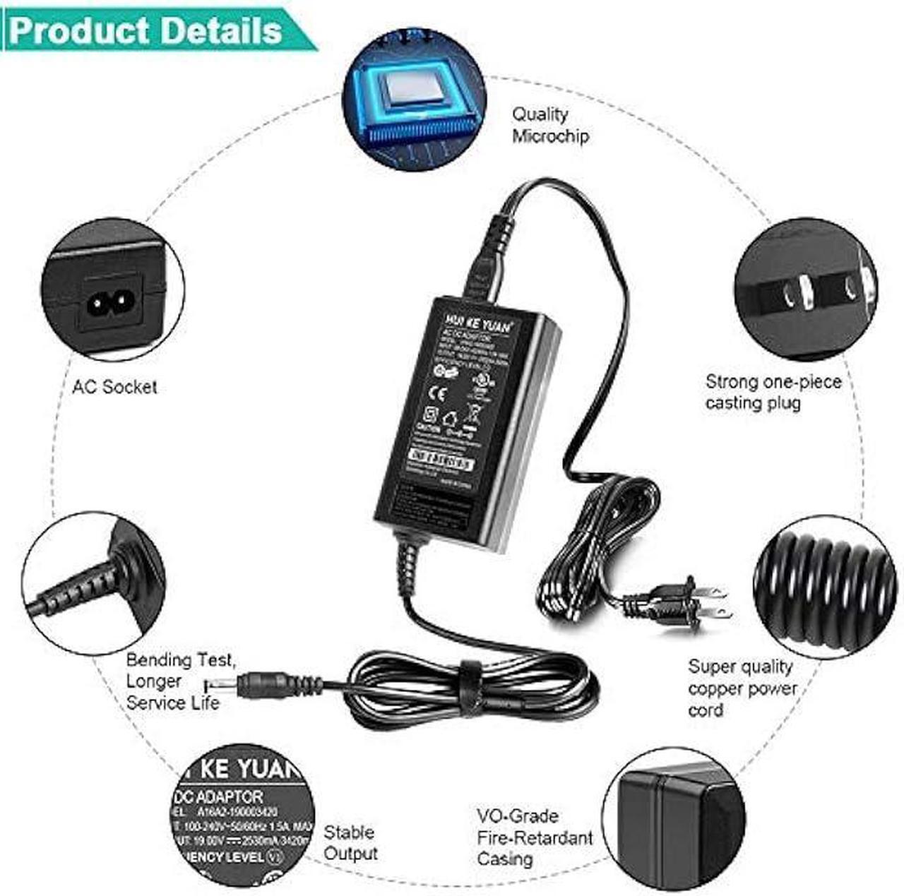 Alt view image 5 of 6 - HKY 19V AC DC Adapter Compatible with Harman Kardon Onyx Studio 8 7 6 5 4 3 2 1 Wireless Bluetooth Speaker Replacement Harman Kardon Charger Power Supply Cord Cable Charger Adaptor