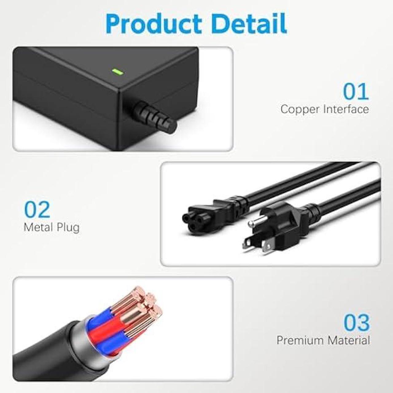 Alt view image 6 of 7 - 19.5V Power Cord for Sony Bravia TV, Sony Bravia TV 24 32 40 42 48 KDL-40W600B, KDL-48W600B, KDL-48650D, KDL-48R510C, KDL-55W650D, KDL-42W650A, KDL-32W700B Power Supply Replacement