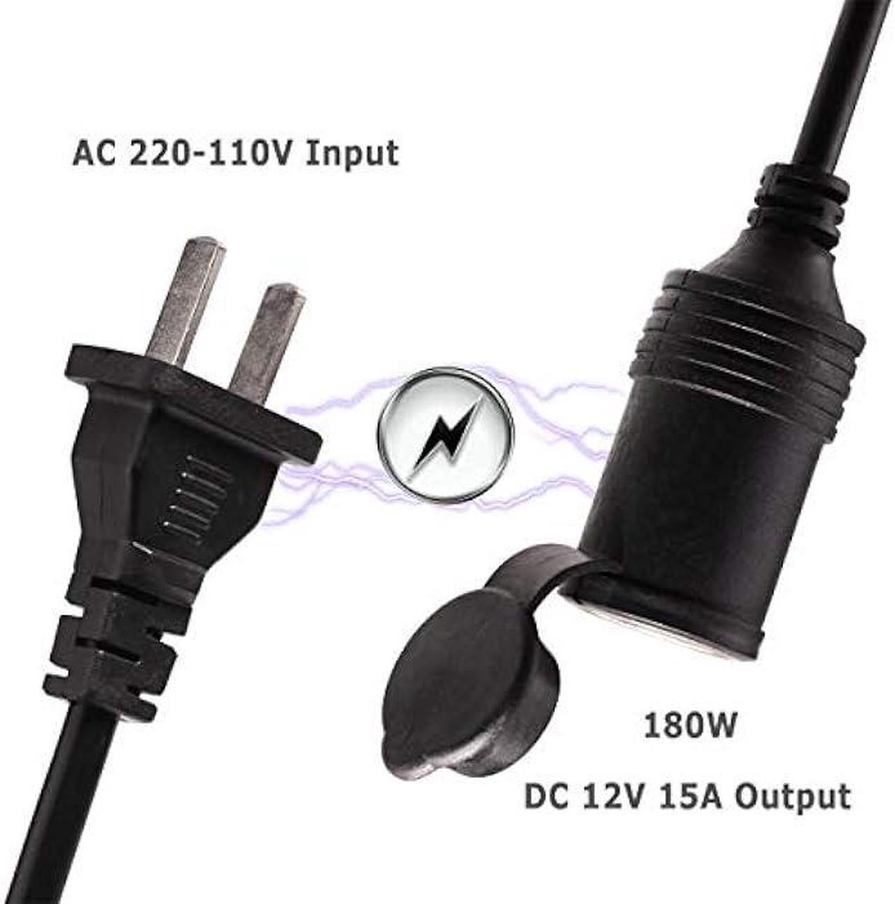Alt view image 2 of 6 - 180W AC to DC Converter 110v 220V to 12V Car Cigarette Lighter Socket AC DC Power Supply Adapter 12V 15A for Air Compressor Tire Inflator Refrigerator and Other 12V Devices Under 180W