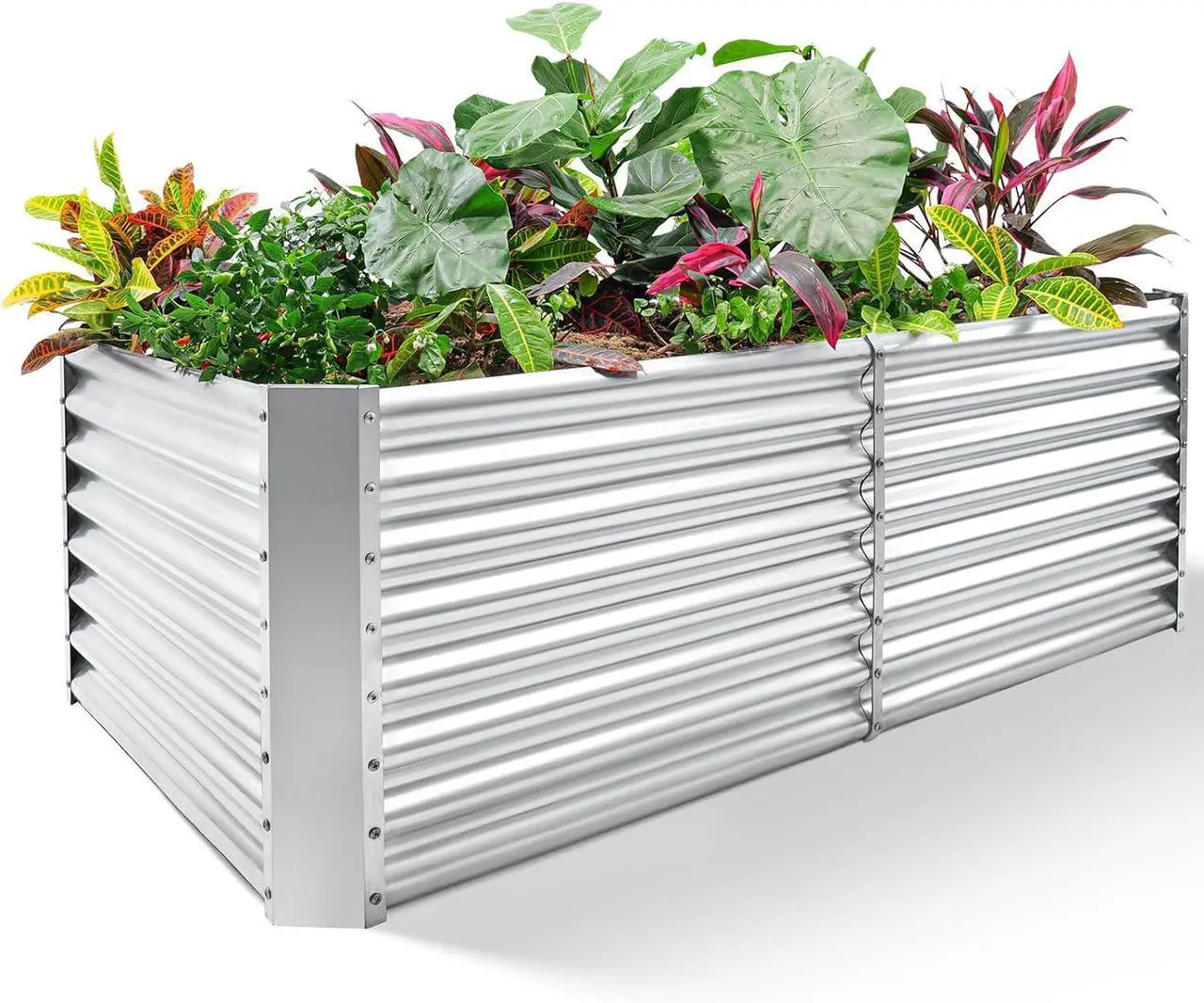 Main image of Land Guard 8×4×2 ft Galvanized Raised Garden Bed Kit, Galvanized Planter Raised Garden Boxes Outdoor, Large Metal Raised Garden Beds for Vegetables.