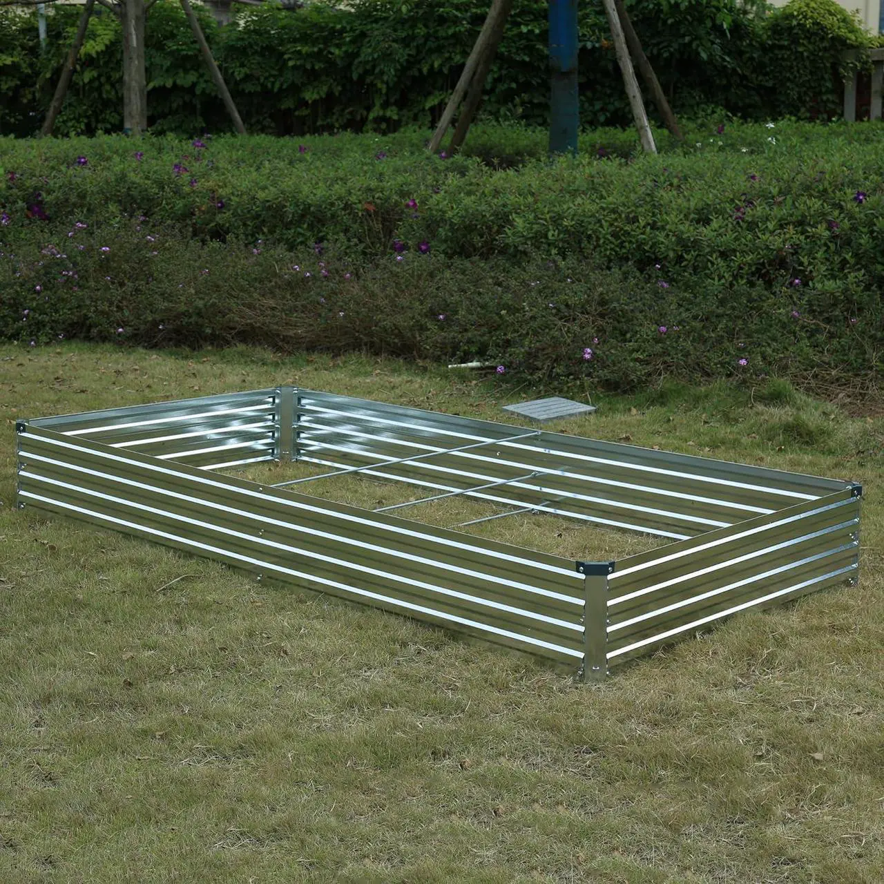 Alt view image 6 of 6 - 8x4x1ft(2 Pack) Galvanized Raised Garden Bed,Outdoor Planter Box Metal Patio Kit Planting Bed for Vegetables Flowers Herb,Silver