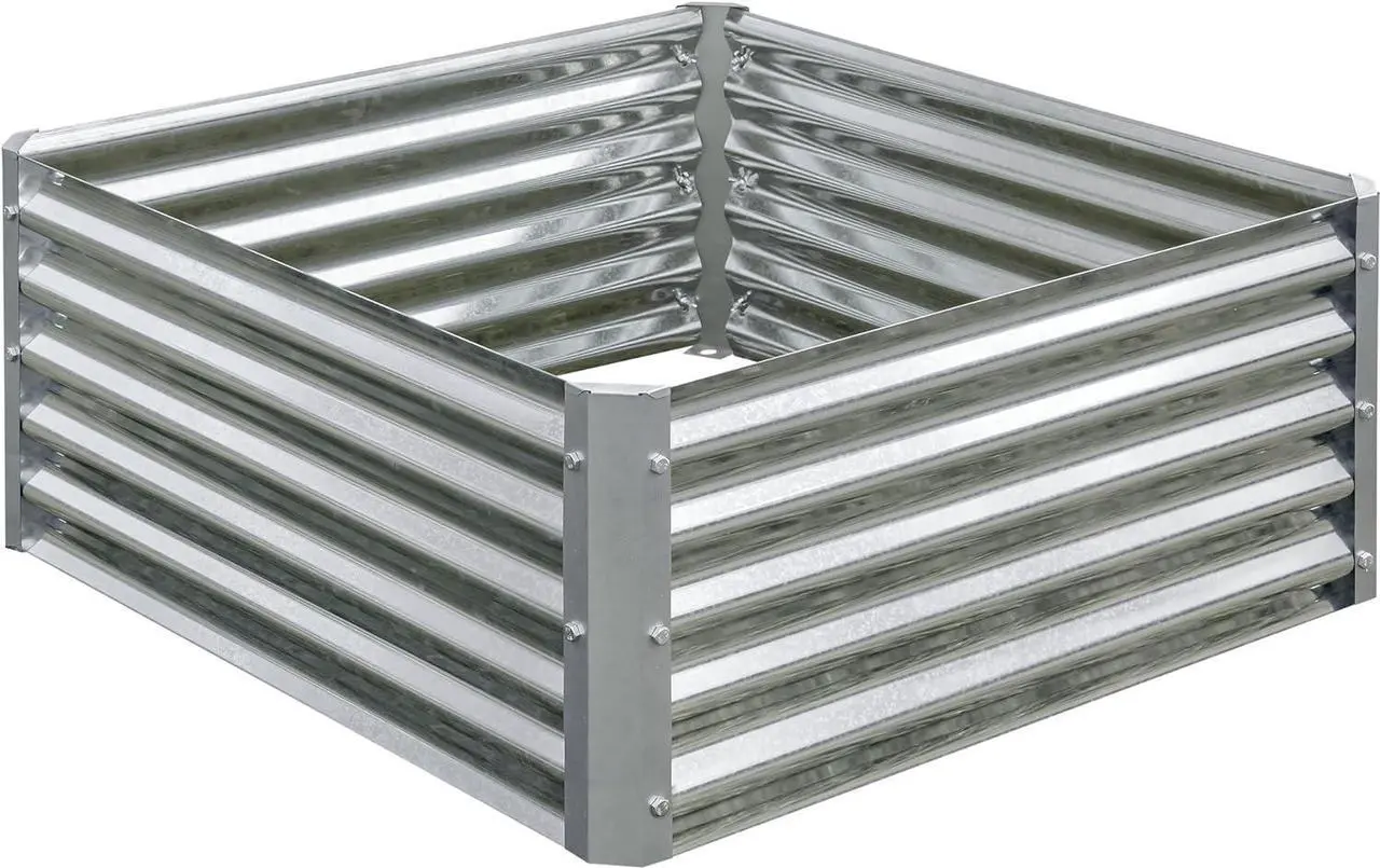 Main image of Arrow Sheds GrowIT Galvanized Steel Raised Flower and Plant Bed for The Garden or Greenhouse, 36" x 36" x 17"