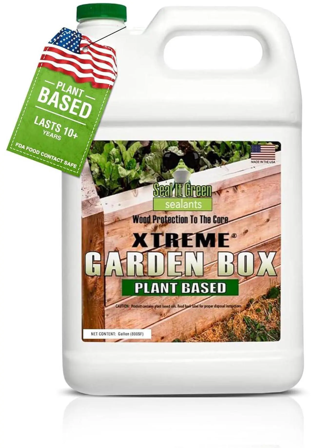 Main image of Garden Box Sealer | FDA Food Contact Safe Plant-Based Wood Sealant for Raised Beds, Planters & Pet Houses. Protects All Wood Types from Water & Weather Damage | Eco-Friendly Sustainable Solution