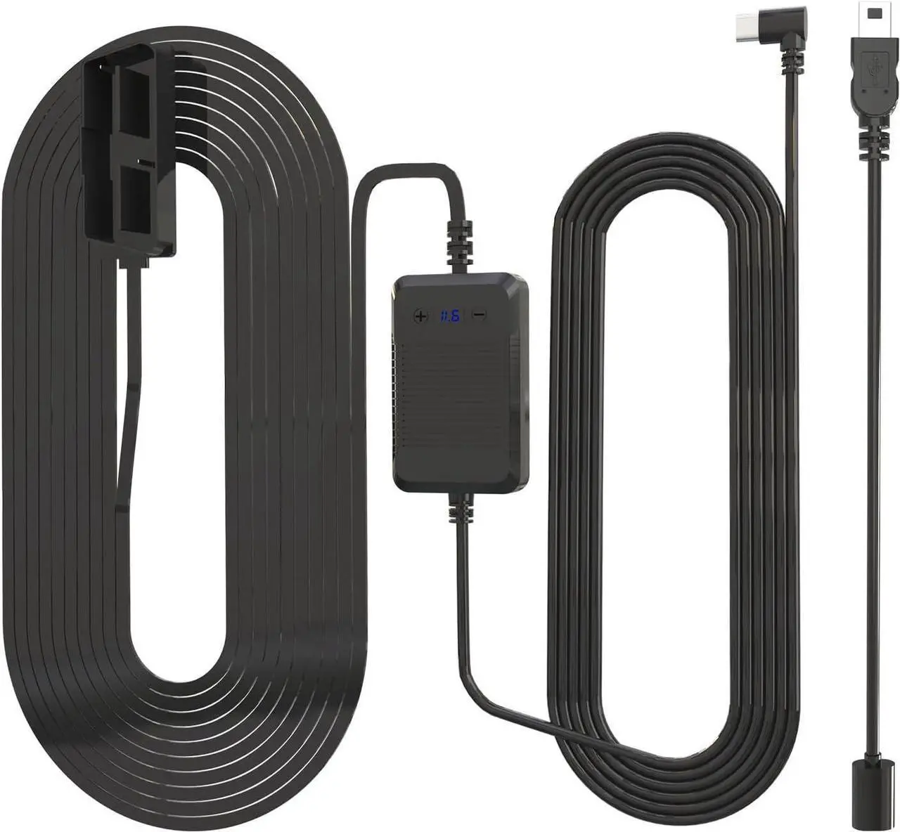 Main image of OBD Hardwire Kit for Pruveeo Dashcam, 12V-30V to 5V/3A Type-C Port Charger Power Cord and Type-c to Mini USB Adapter, Intelligent and Adjustable Low Voltage Protection