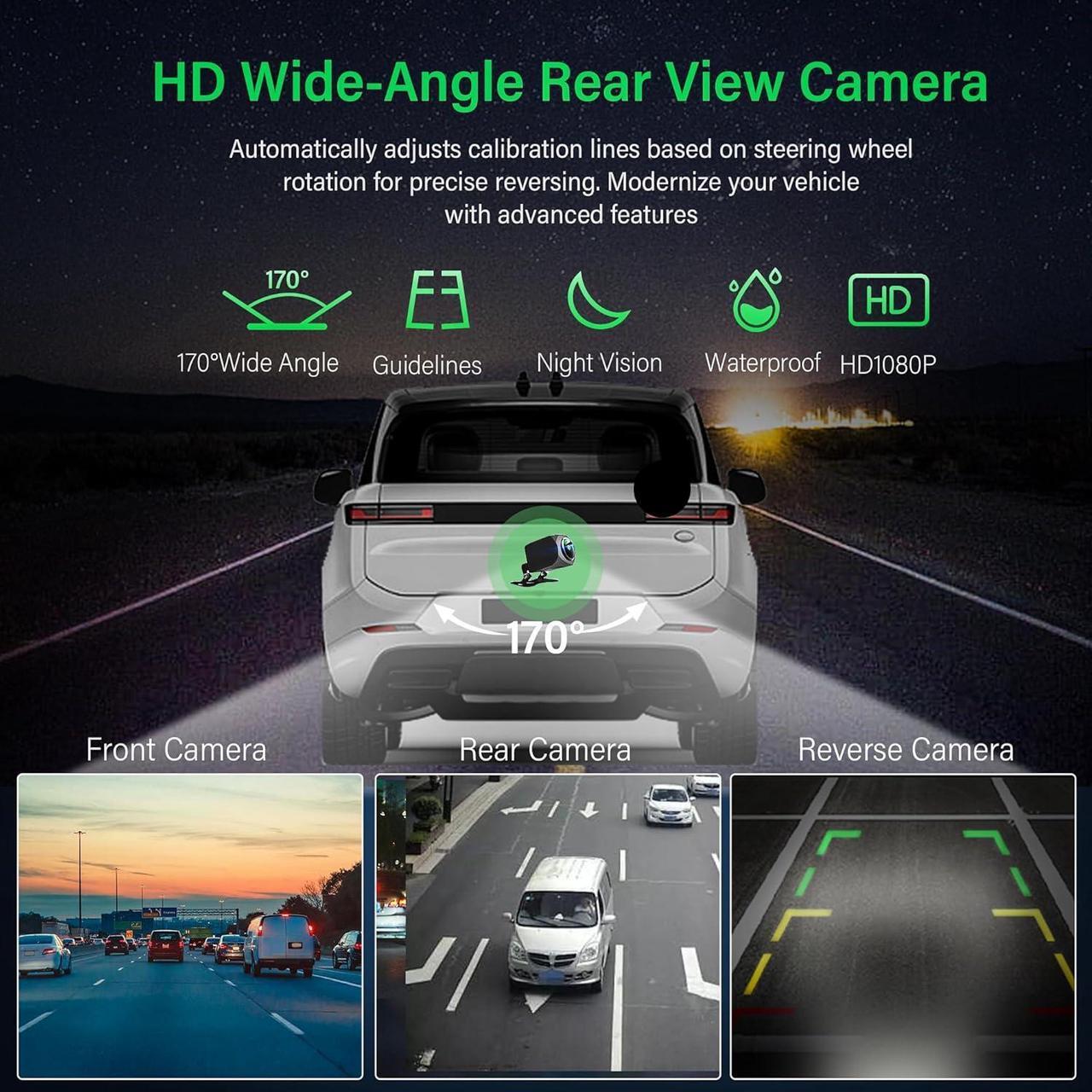 Alt view image 5 of 6 - Compatible with Apple Carplay 7, Portable Carplay Screen for Car, Car Play Screen 2.5 K Dash Cam, 1080p Backup Camera DVR, Audio Receivers GPS Navigation Mirror Link, FM, Googel, Siri