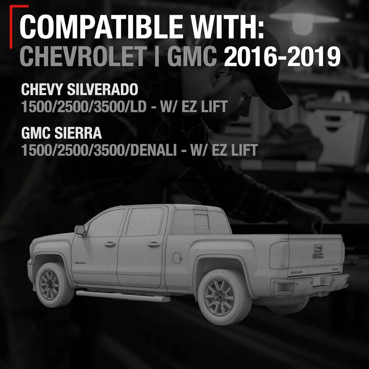 Alt view image 4 of 7 - Backup Camera Compatible with 2016-2019 Chevy Silverado, GMC Sierra - OEM Replacement Reverse Camera 84062896, 590-111