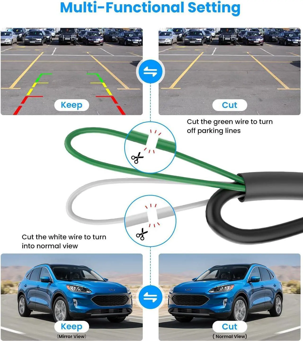Alt view image 4 of 7 - AUTO-VOX Backup Camera for Truck Plug and Play: 4.8" 1080P Stable Signal Clear Night Vision Rear View Camera System, IP69K Waterproof 3X Zoom Back Up Camera for Car SUV Pickup Van