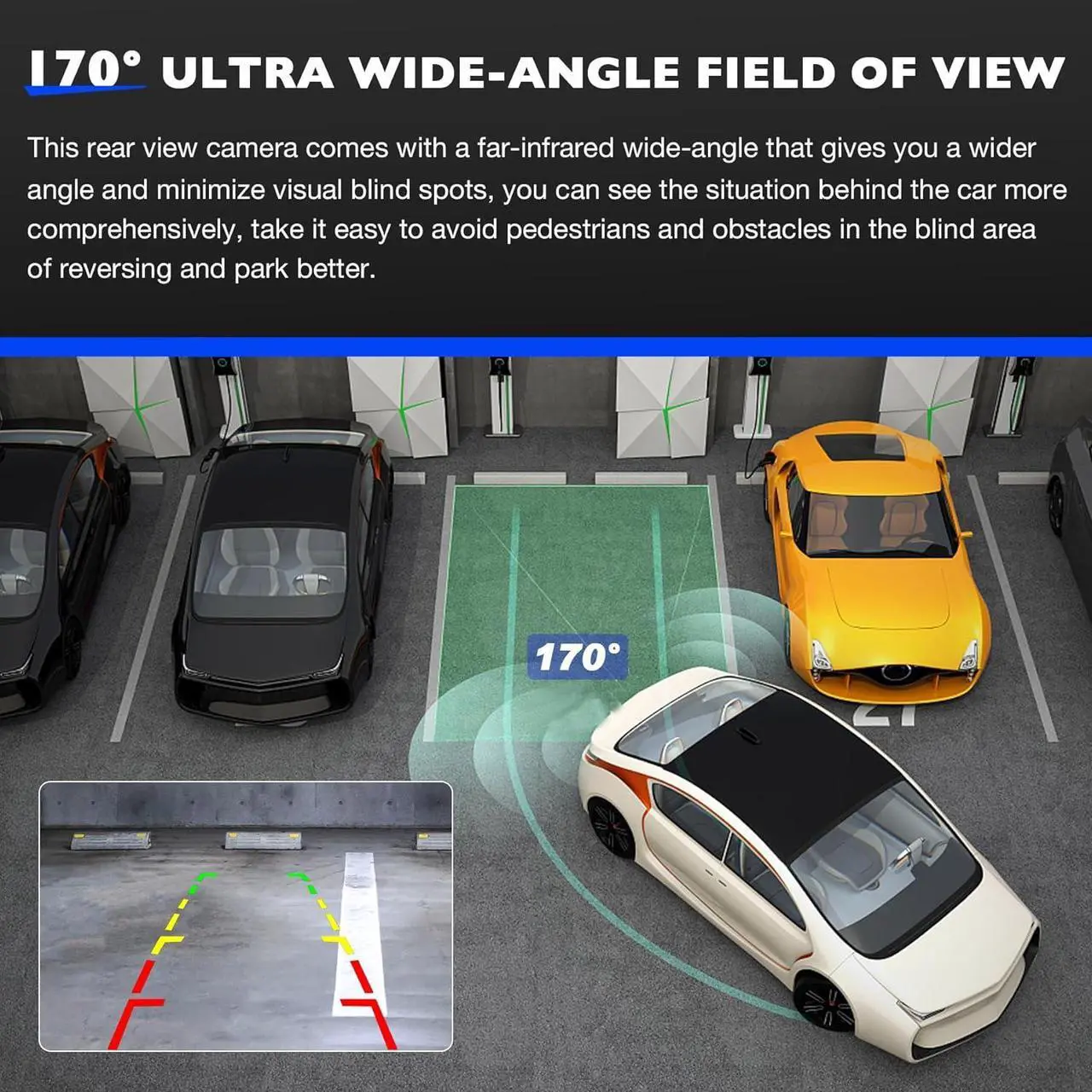 Alt view image 6 of 7 - Backup Camera, Compatible with 2010-16 Cadillac SRX - Reverse Safety Assist Reversing Parking Cameras - Replace 23205689 15926122 590-076 GM1960104 Rear View Back Up Camera