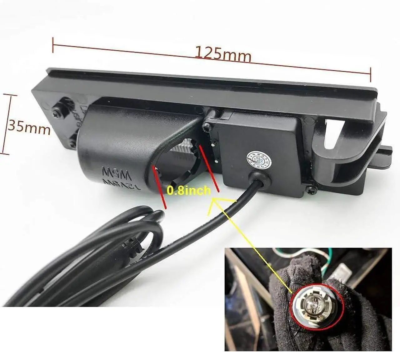Alt view image 2 of 4 - CCD Color Car Rear View Reverse Parking Camera Compatible with Toyota RAV4 RAV-4 Version-B Horizontal Hole