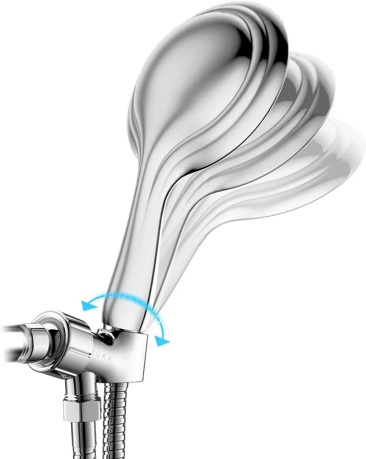 Alt view image 7 of 7 - High Pressure Shower Heads with 6 Spray Setting Massage Spa 6" Showerhead with Handheld Shower Head with Extra Long Hose 59 Inches(5 FeetAnd Adjustable Bracket Chrome