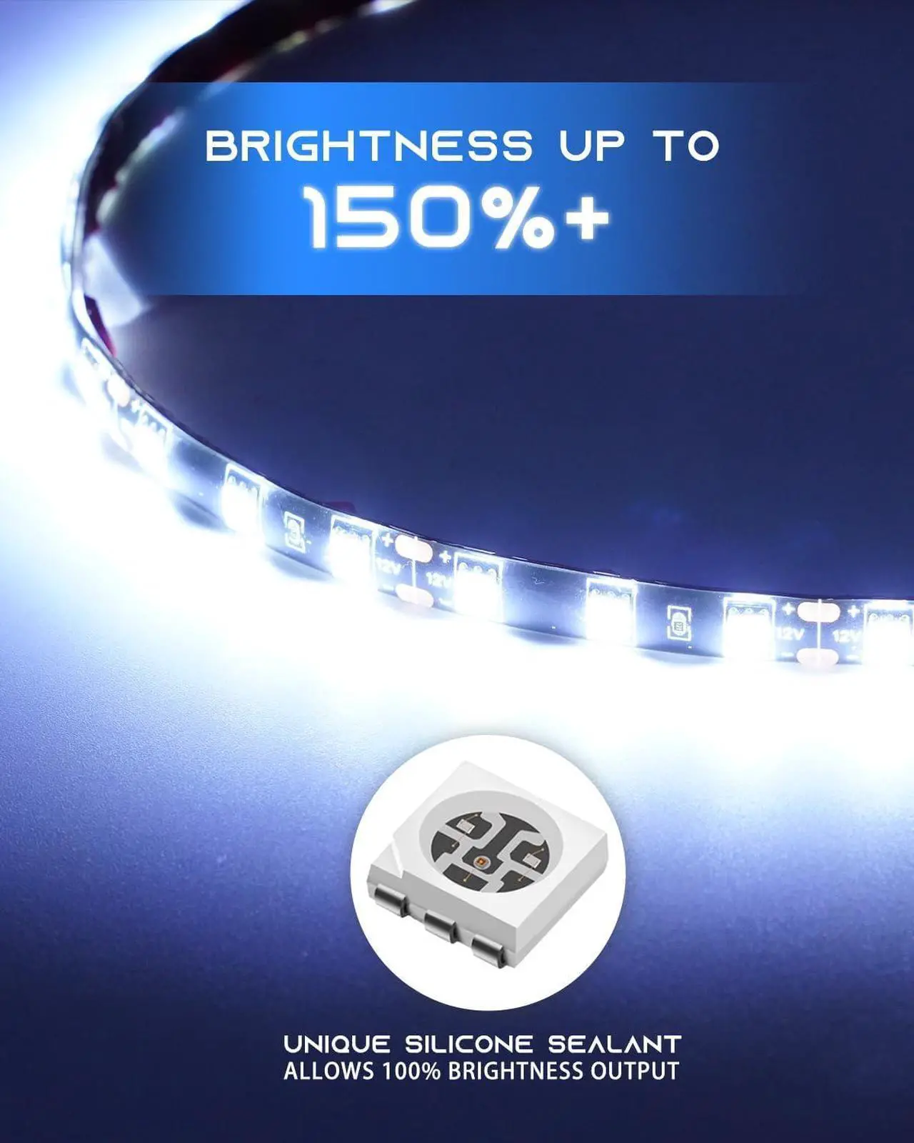 Alt view image 5 of 7 - 12V Led Light Strip 18" Connectable White LEDs Strip Lights for Car Motorcycle Golf Cart Automotive Trucks Boat Waterproof Led Light Strip, 4Pack