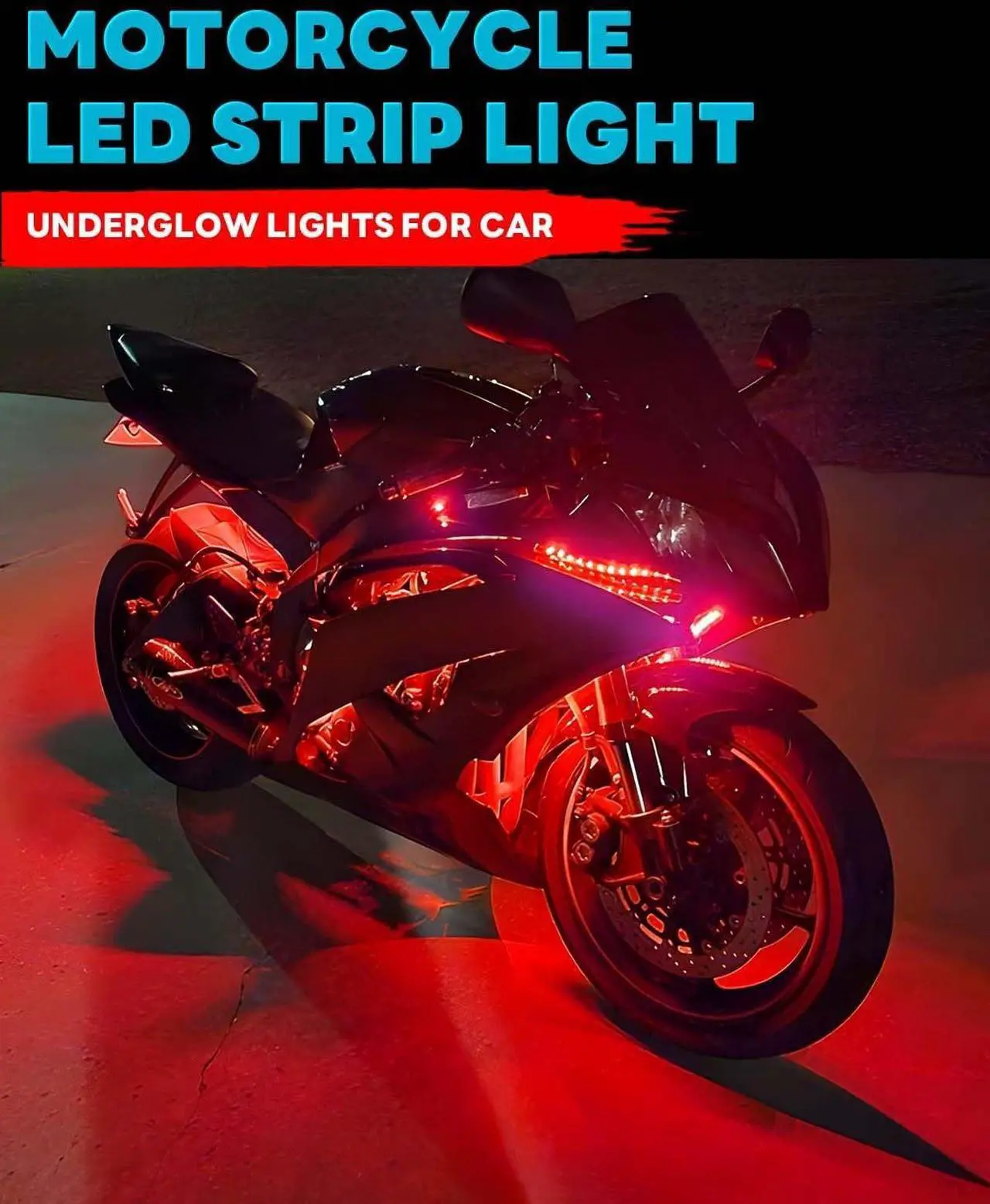 Alt view image 2 of 6 - 12V Led Light Strip 12.7" Waterproof Red Led Light Strips for Car Golf Cart Motorcycles Truck Boat Led Strip Lights,Pack of 4