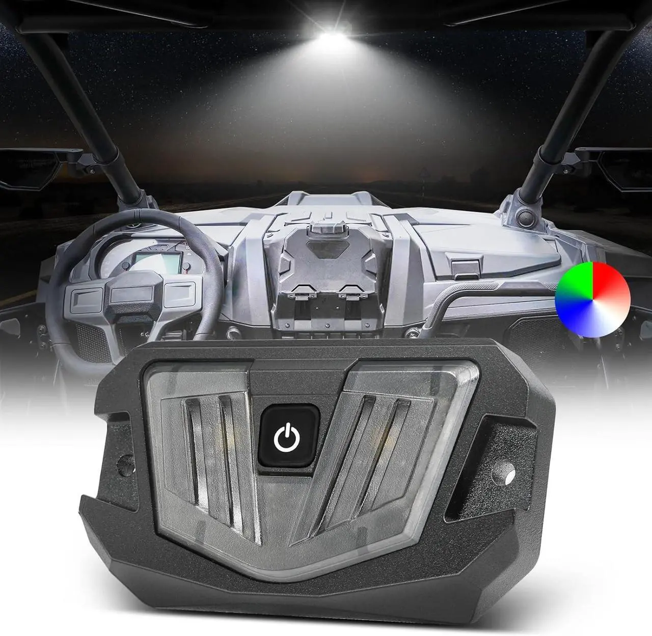 Main image of V-Pro LED UTV Dome Light RGBW, 12V Car Interior Light W/Switch Roll Bar Cage Mount Led Truck Bed Lights for UTV Polaris RZR Ranger Can-Am Kawasaki Pioneer Talon ATV Car SXS Truck
