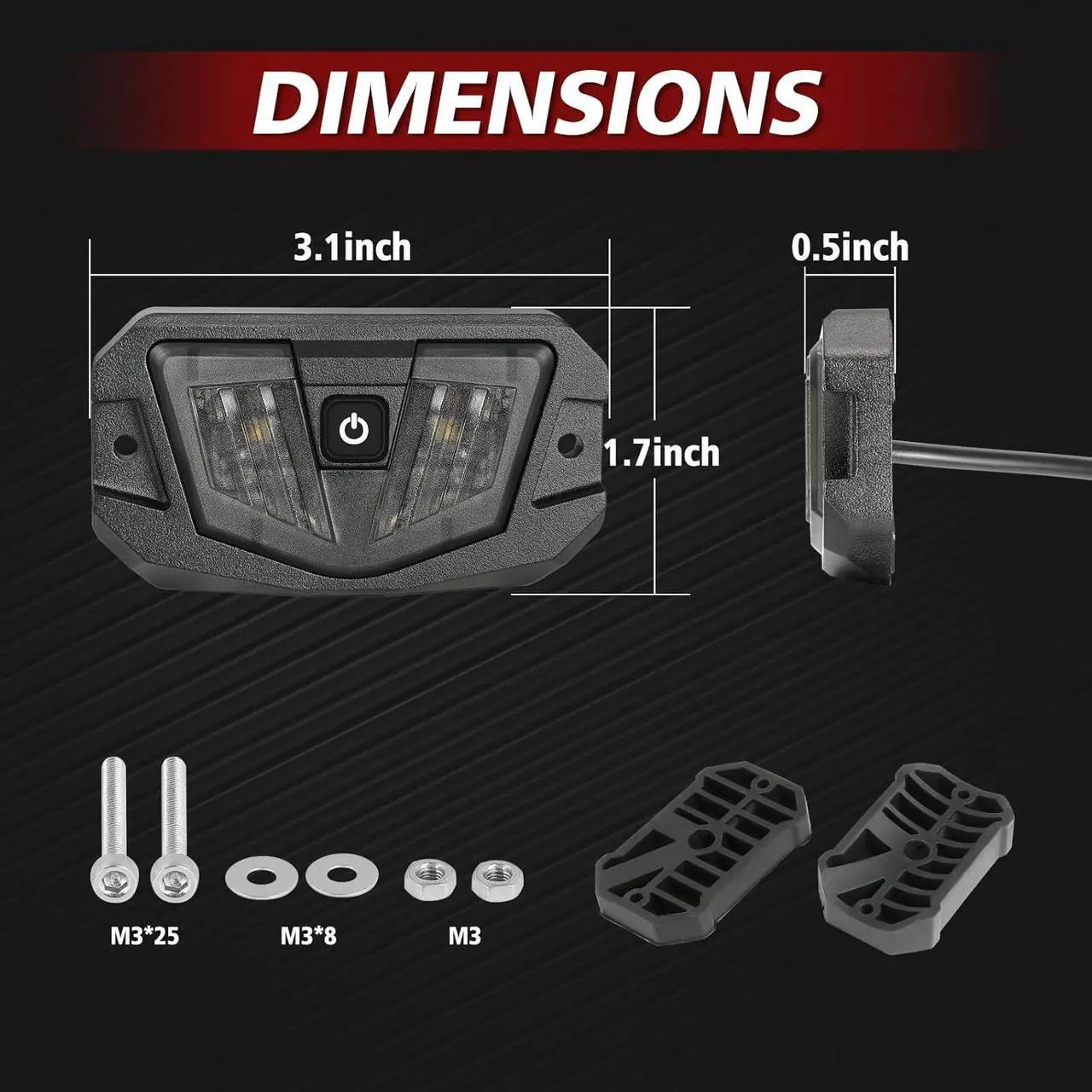 Alt view image 3 of 7 - V-Pro LED UTV Dome Light RGBW, 12V Car Interior Light W/Switch Roll Bar Cage Mount Led Truck Bed Lights for UTV Polaris RZR Ranger Can-Am Kawasaki Pioneer Talon ATV Car SXS Truck