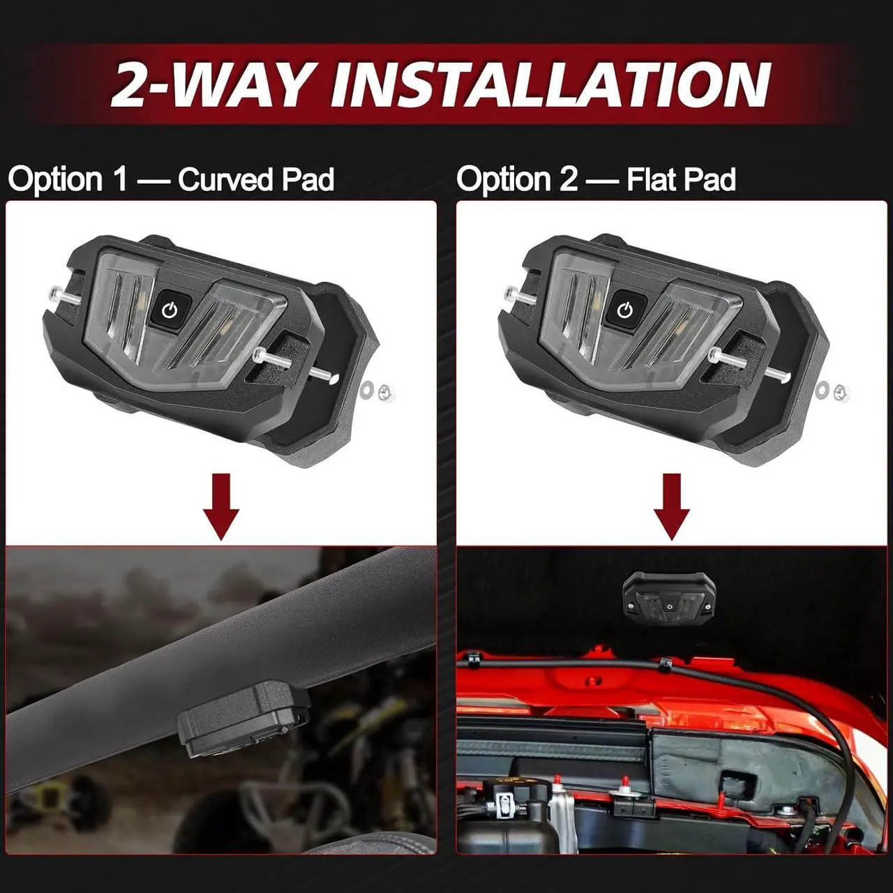 Alt view image 4 of 7 - V-Pro LED UTV Dome Light RGBW, 12V Car Interior Light W/Switch Roll Bar Cage Mount Led Truck Bed Lights for UTV Polaris RZR Ranger Can-Am Kawasaki Pioneer Talon ATV Car SXS Truck