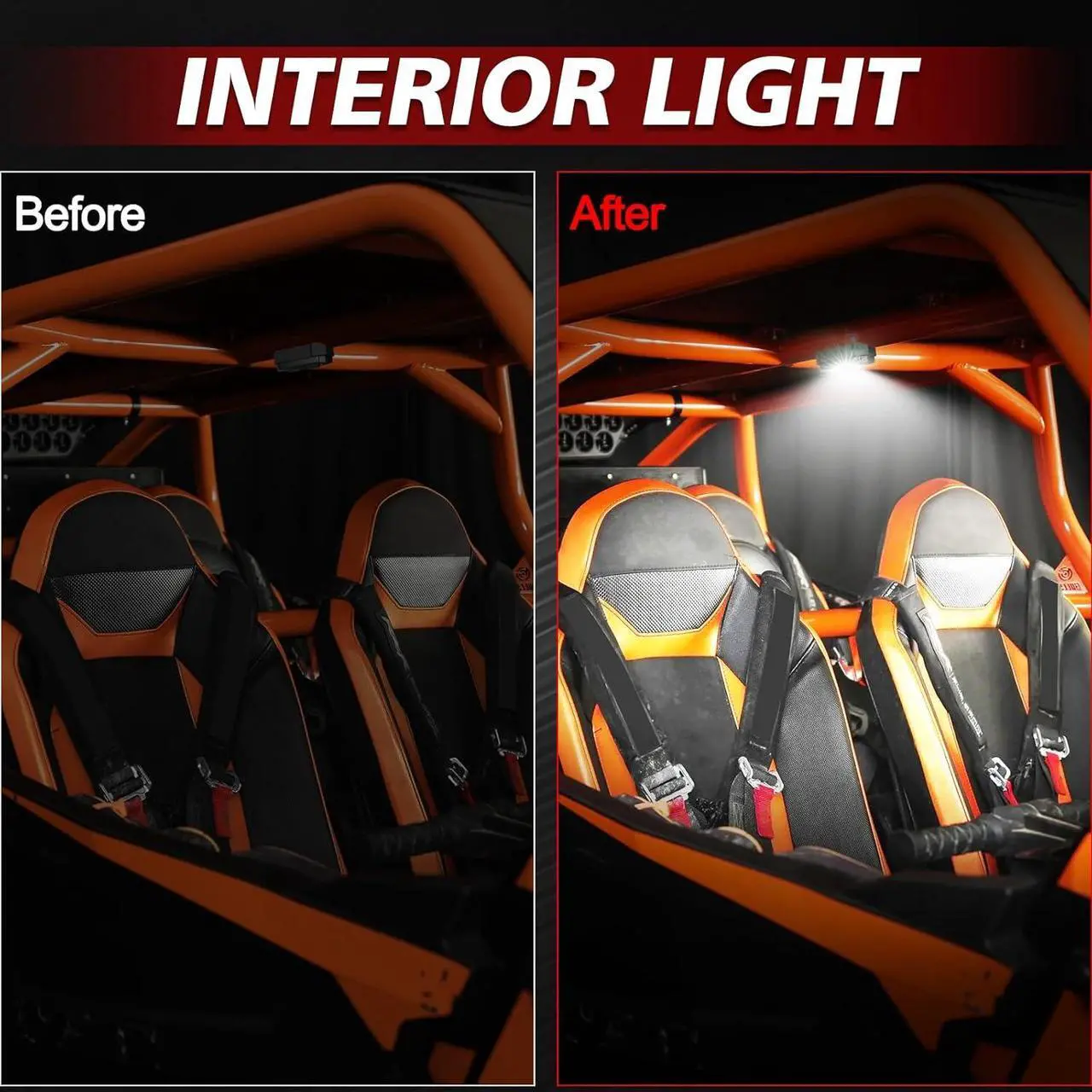 Alt view image 7 of 7 - V-Pro LED UTV Dome Light RGBW, 12V Car Interior Light W/Switch Roll Bar Cage Mount Led Truck Bed Lights for UTV Polaris RZR Ranger Can-Am Kawasaki Pioneer Talon ATV Car SXS Truck