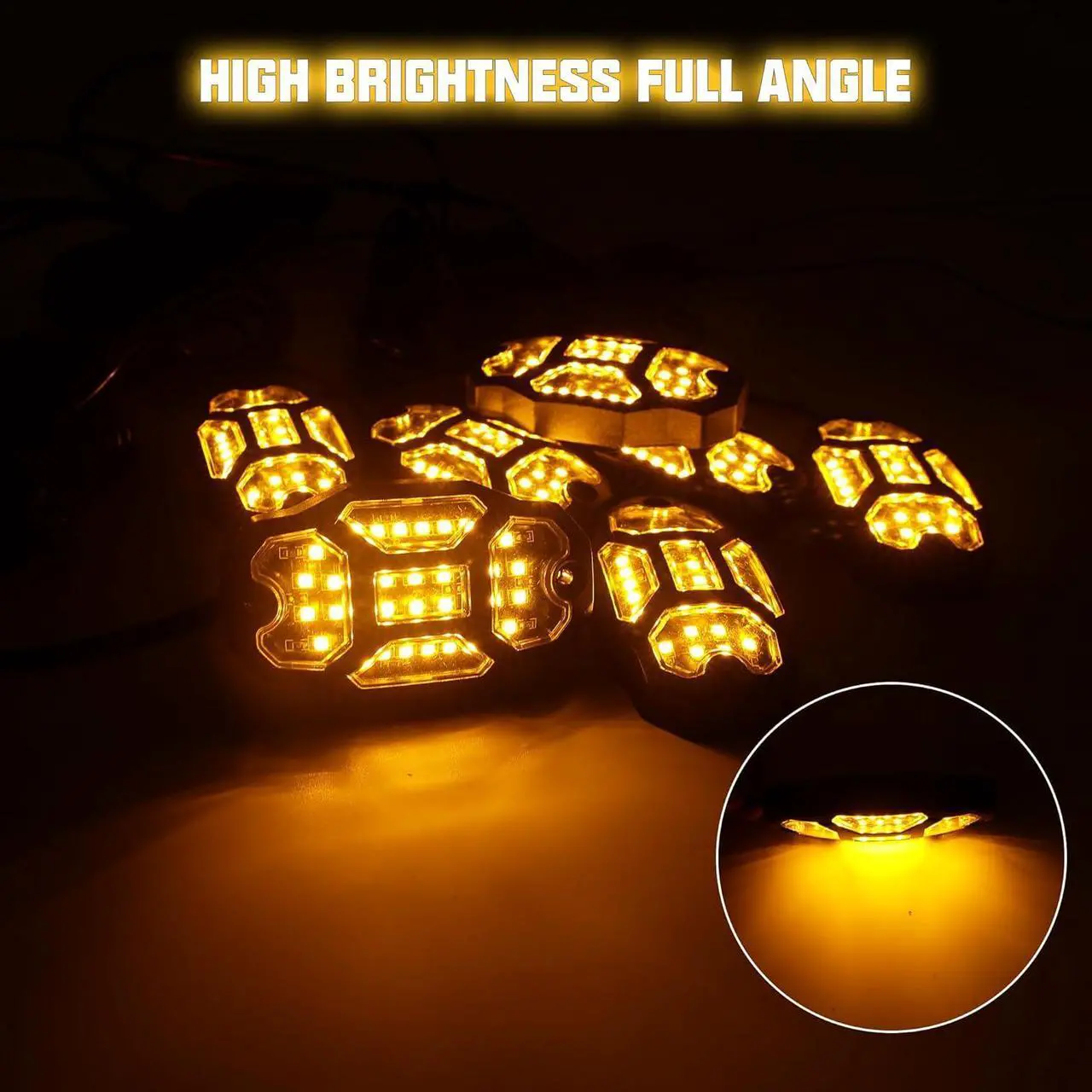 Alt view image 2 of 6 - Winunite 8 Pods RGB Rock Lights 12V with Wires,Full Angle Waterproof Music Mode APP/Remote Control Multicolor Underglow Light Kit Wheel Lights for Off Road Trucks SUV ATV UTV Trailer Boats