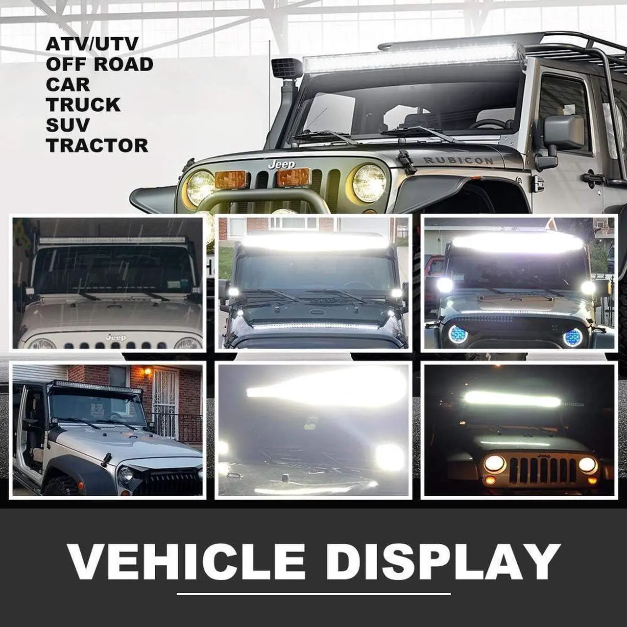 Alt view image 7 of 7 - DOT Approved 20Inch Spot Flood Combo Led Light Bar Reverse+4pcs 4Inch Light Cube pods for Front Rear Bumper Brush Bull Grille Trails Truck for Can am Maverick Polaris Kubota Honda JK TJ JL XJ Truck