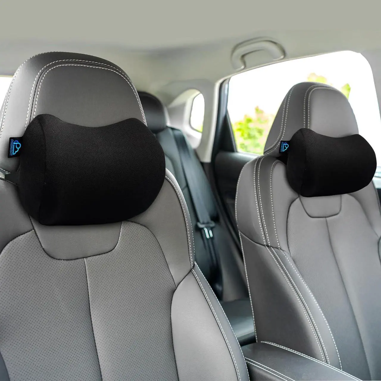 Main image of 2 Pack Car Neck Pillow, 100% Memory Foam Car Headrest Pillow for Neck Support, Breathable Removable Cover & Adjustable Strap, Ergonomic Design for Driving Comfort, Neck Pain Relief, Travel