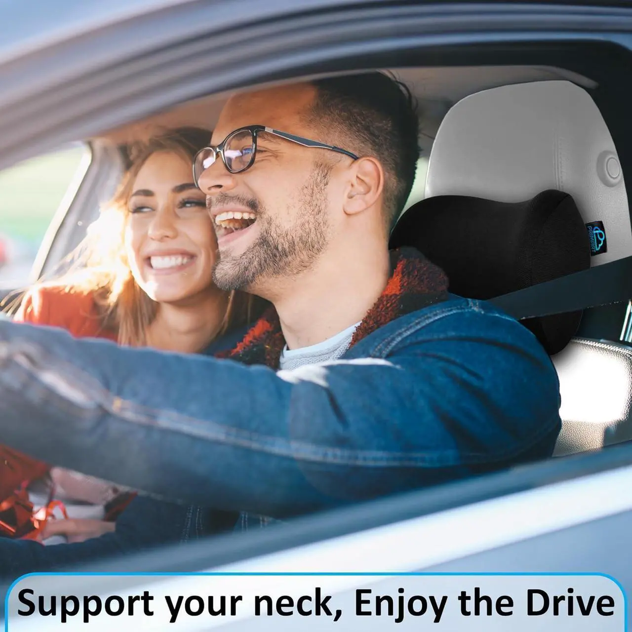 Alt view image 6 of 7 - 2 Pack Car Neck Pillow, 100% Memory Foam Car Headrest Pillow for Neck Support, Breathable Removable Cover & Adjustable Strap, Ergonomic Design for Driving Comfort, Neck Pain Relief, Travel
