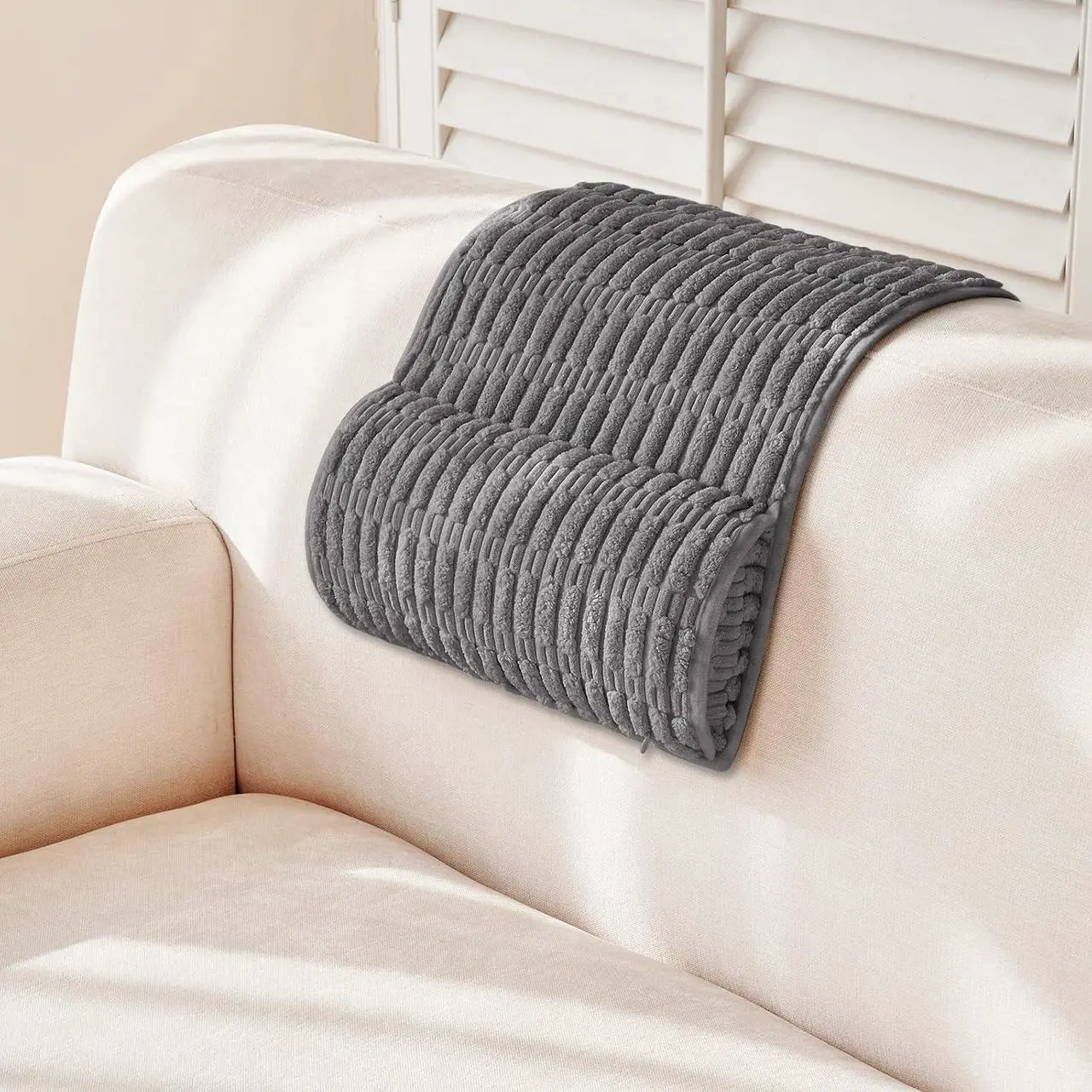 Main image of Headrest and Support Pillow,Recliner Pillow for Neck, Head, or Foot for Office or Massage Chairs, Neck Pain Relief and Cervical Support. Nonslip, Zipped Cover. (Gray, 5.5" Wx13 Lx3 H)